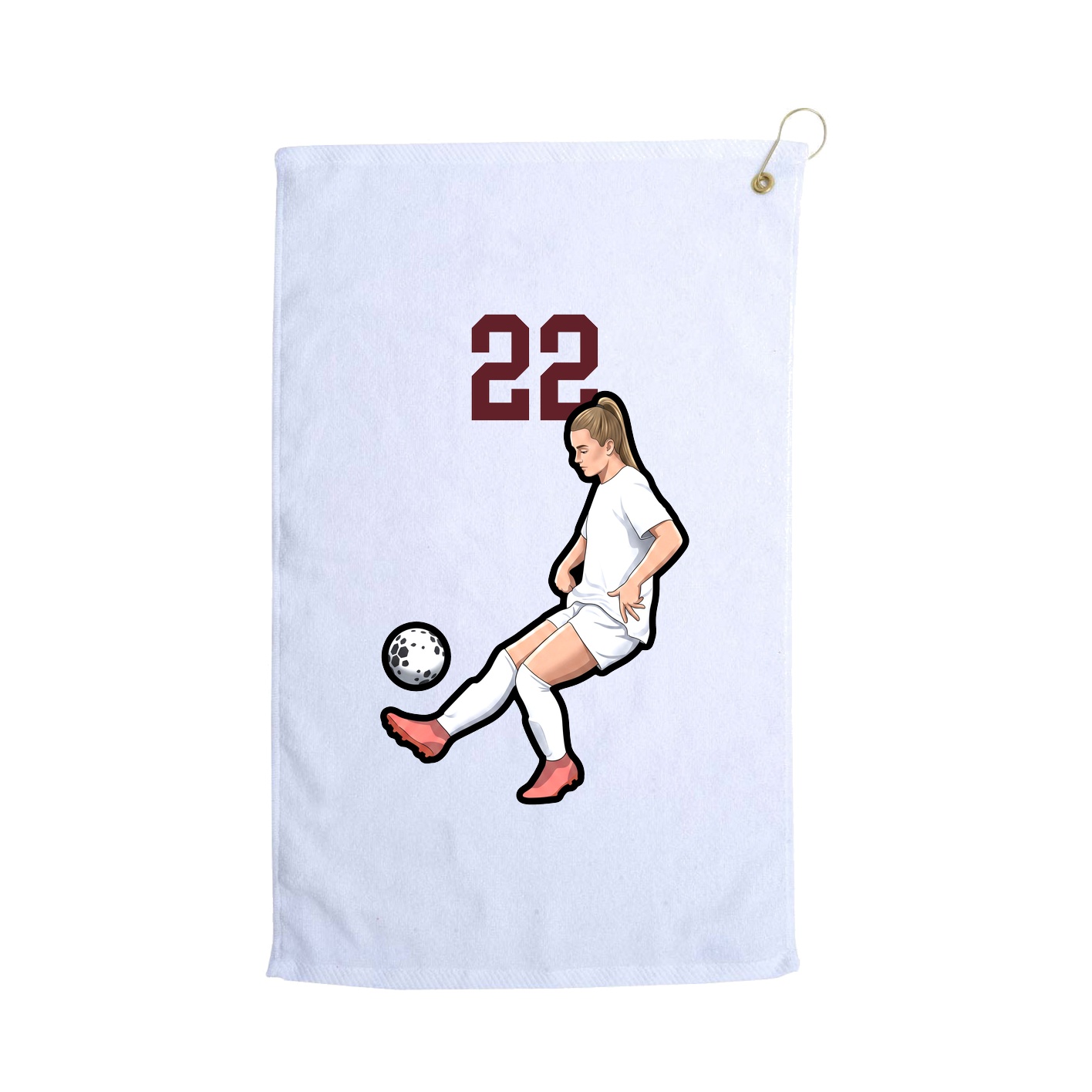 Golf Towel — Number Top in White