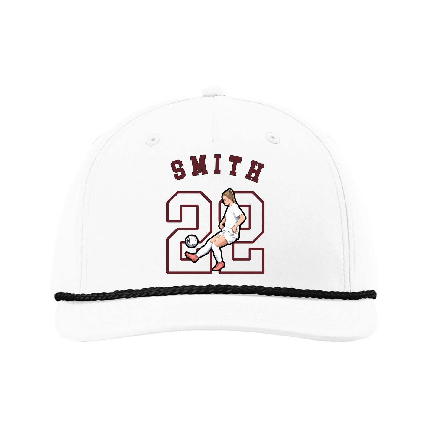 Five-Panel Classic Rope Cap — Shirsey Arch in White