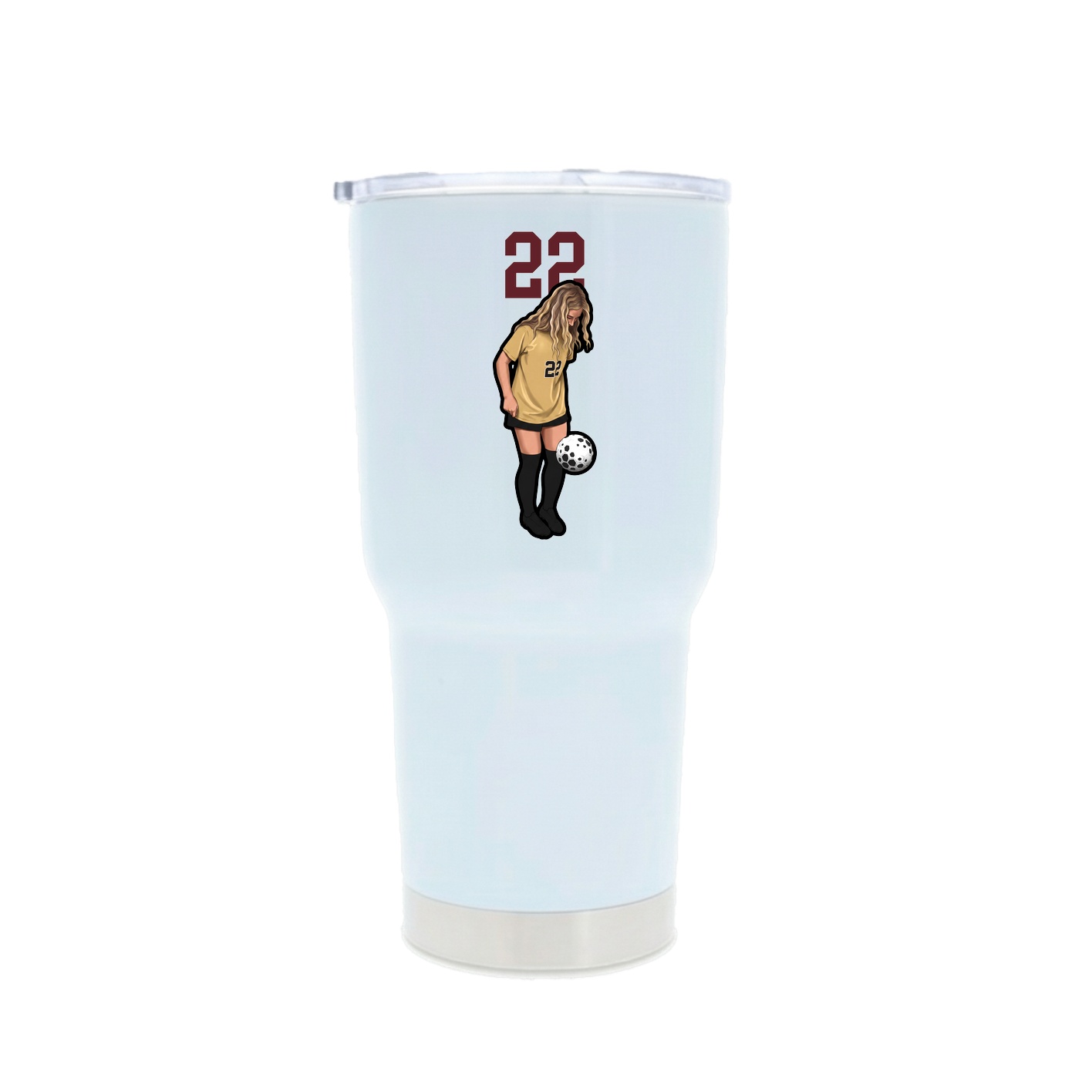 30oz Stainless Steel Tumbler — Number Top in White