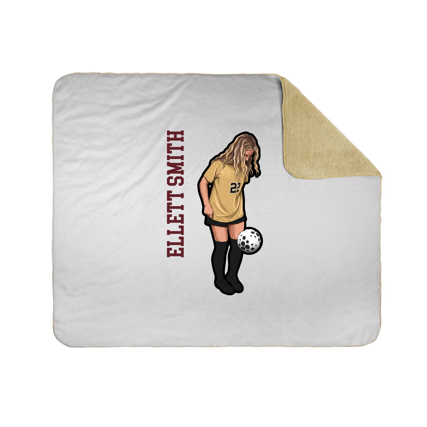 Throw Blanket — Name Vertical in White
