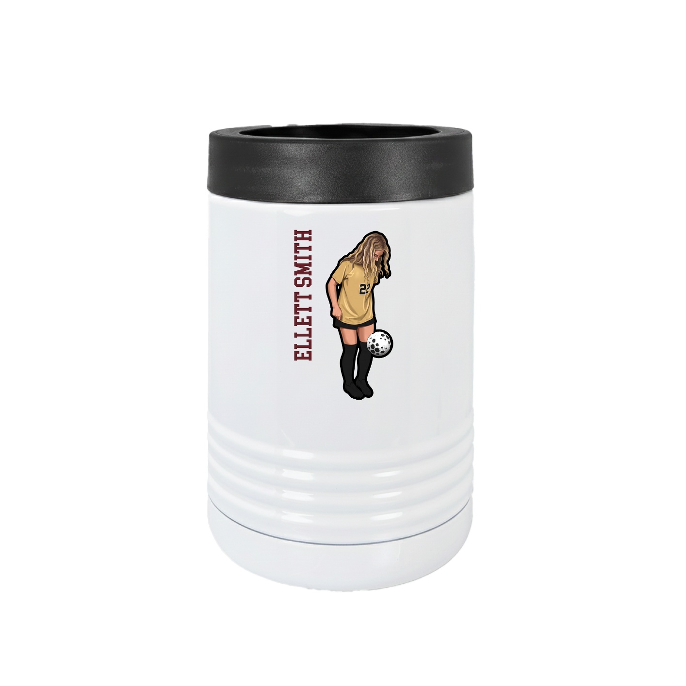 Beverage Holder — Name Vertical in White