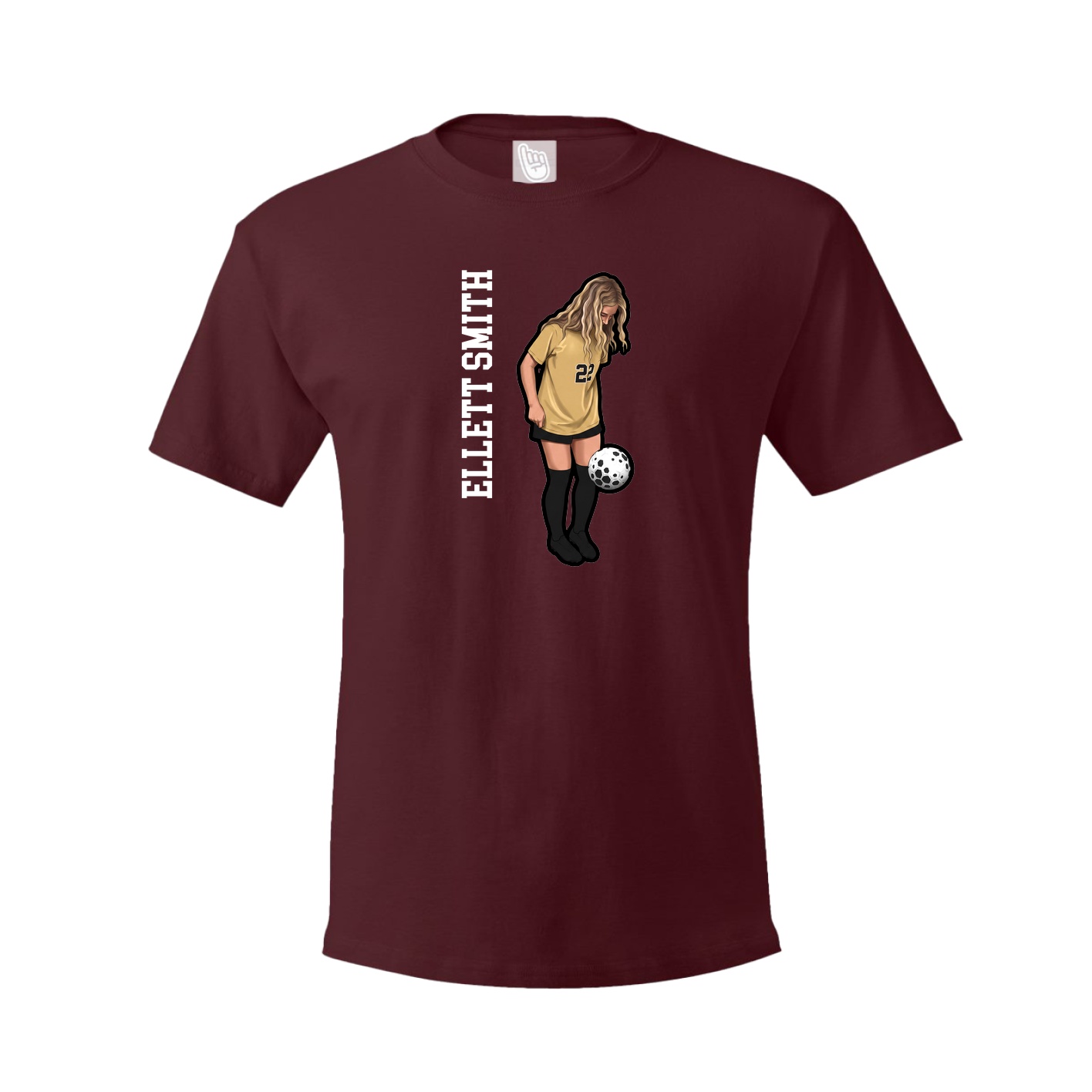 Youth Tee — Name Vertical in Maroon