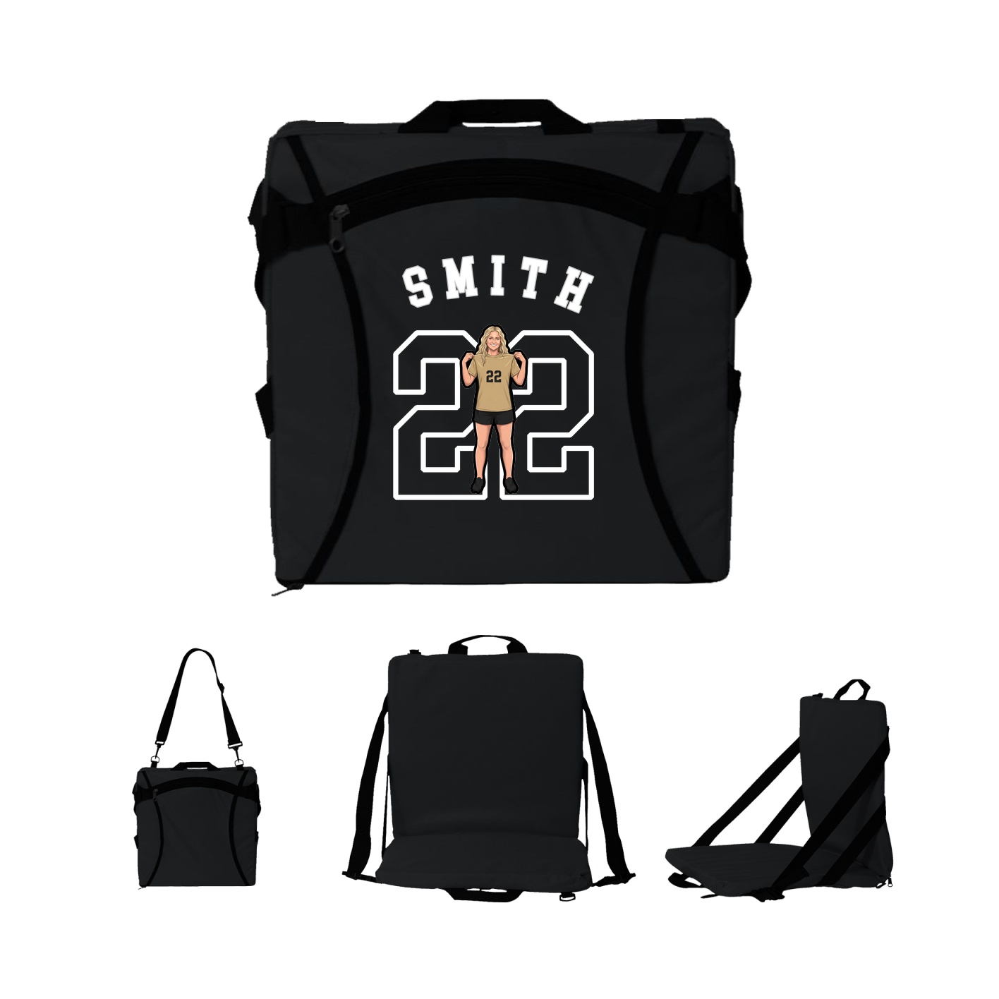 Folding Stadium Seat — Shirsey Arch in Black