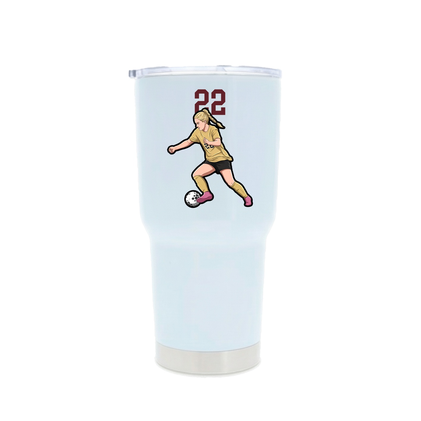 30oz Stainless Steel Tumbler — Number Top in White