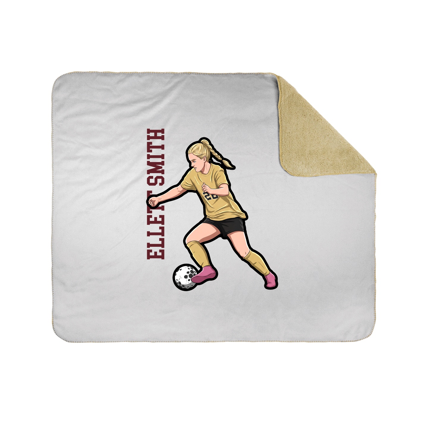 Throw Blanket — Name Vertical in White