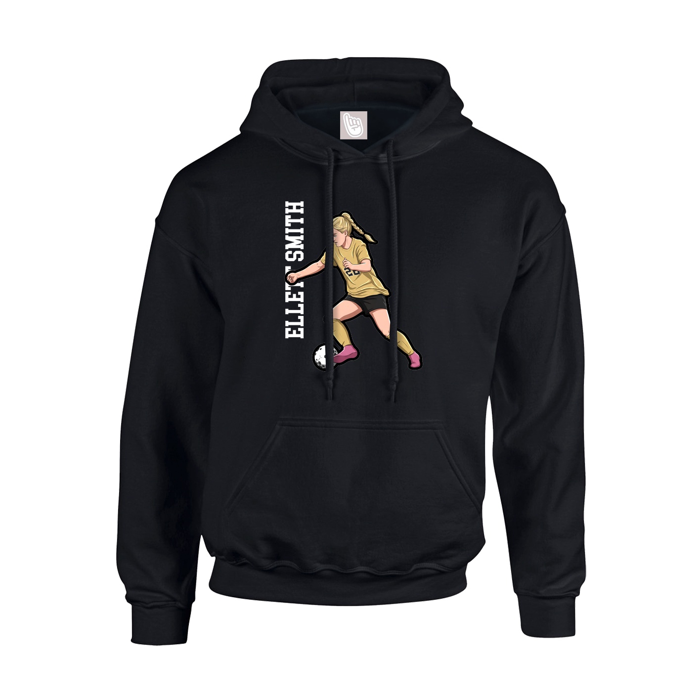 Youth Hoodie — Name Vertical in Black