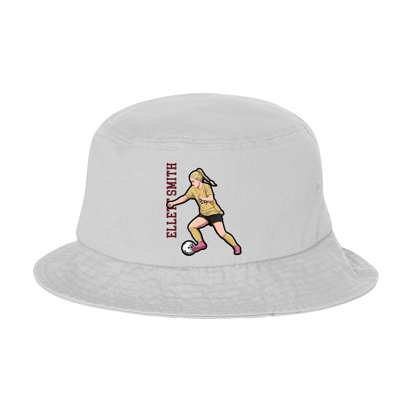 Bucket Cap — Name Vertical in White