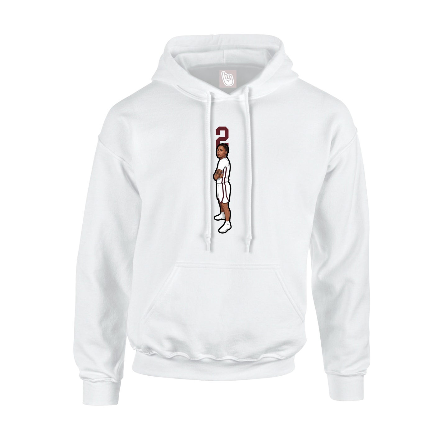 Hoodie — Number Top in White