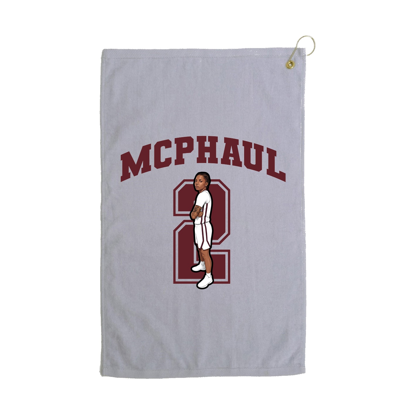 Golf Towel — Number in Grey