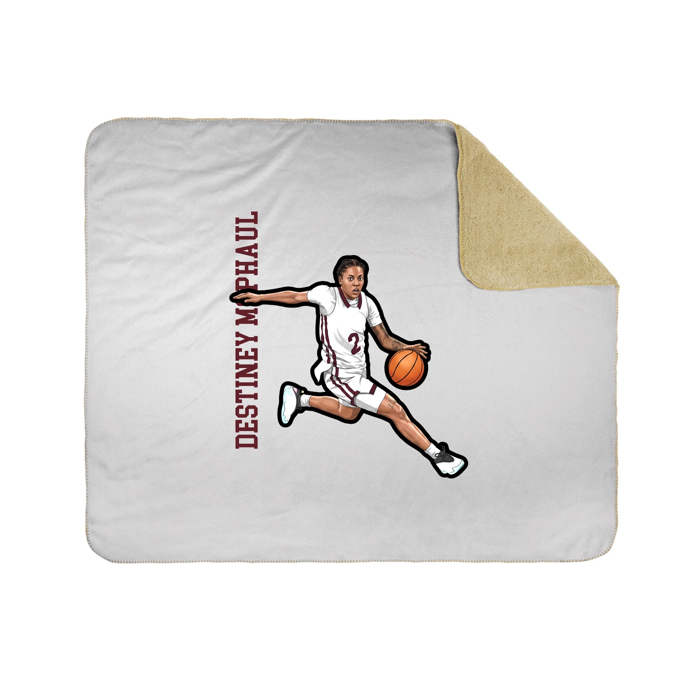 Throw Blanket — Name Vertical in White