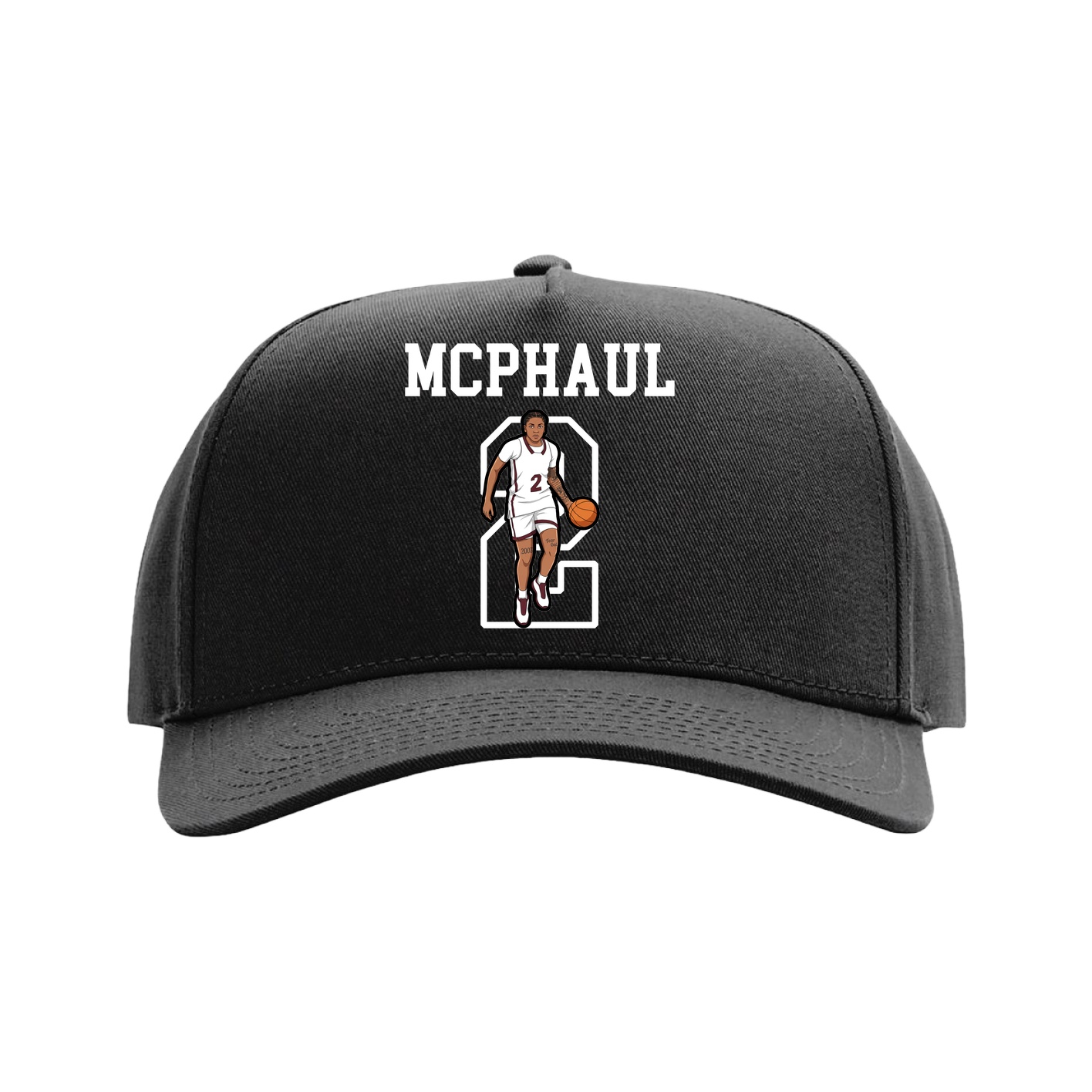 Full Fabric Five-Panel Champ Cap — Shirsey in Black