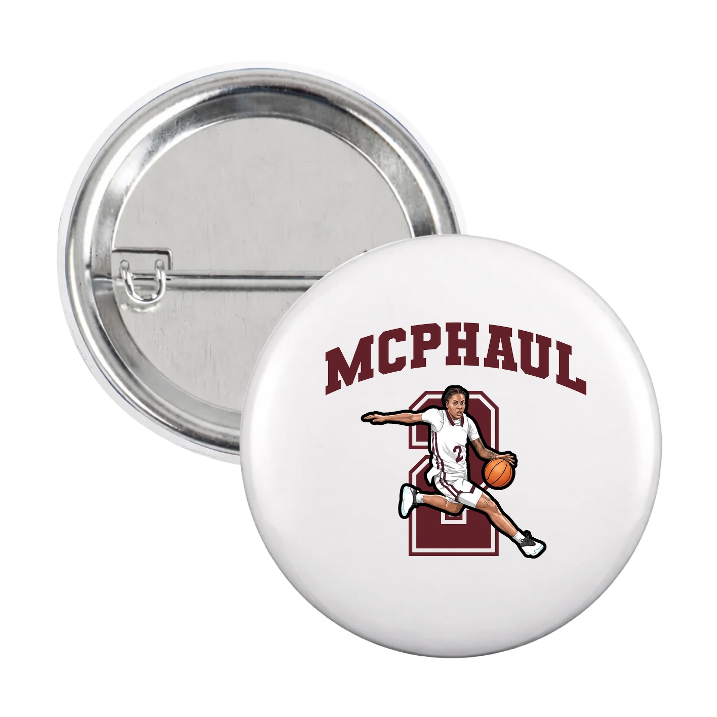 Game Day Button — Number in White