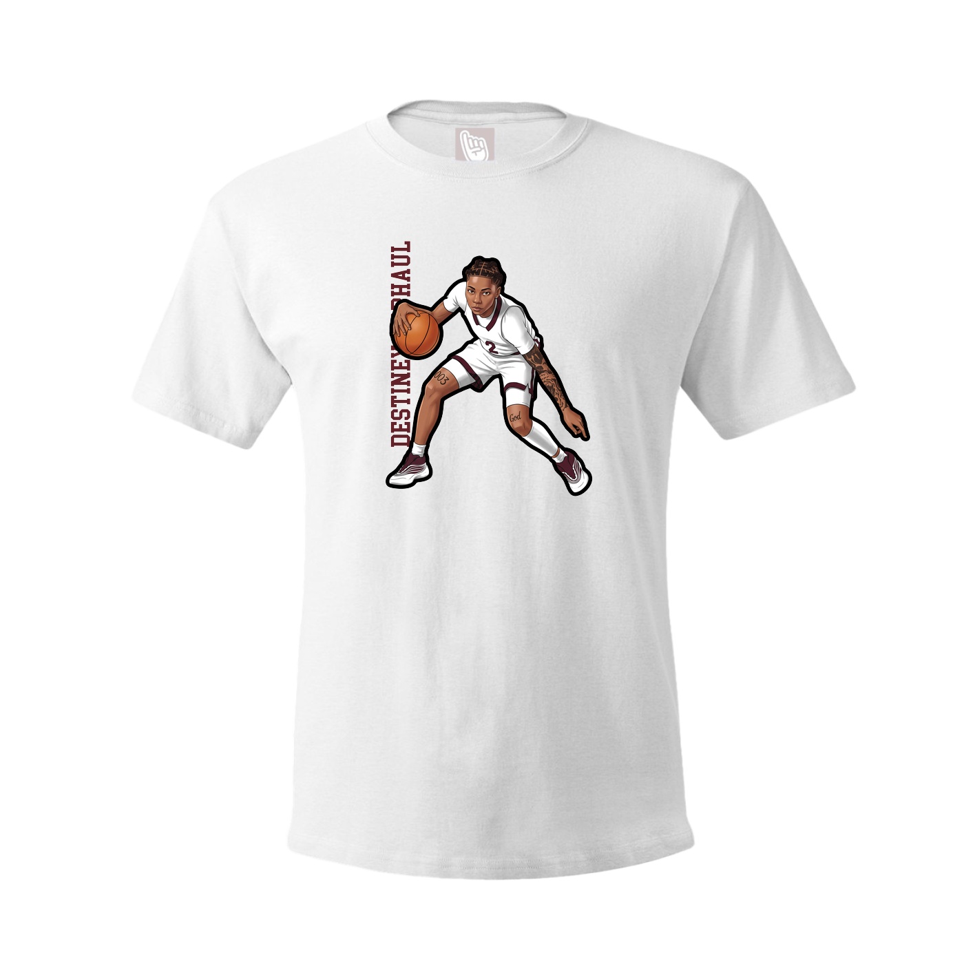 Tee — Name Vertical in White