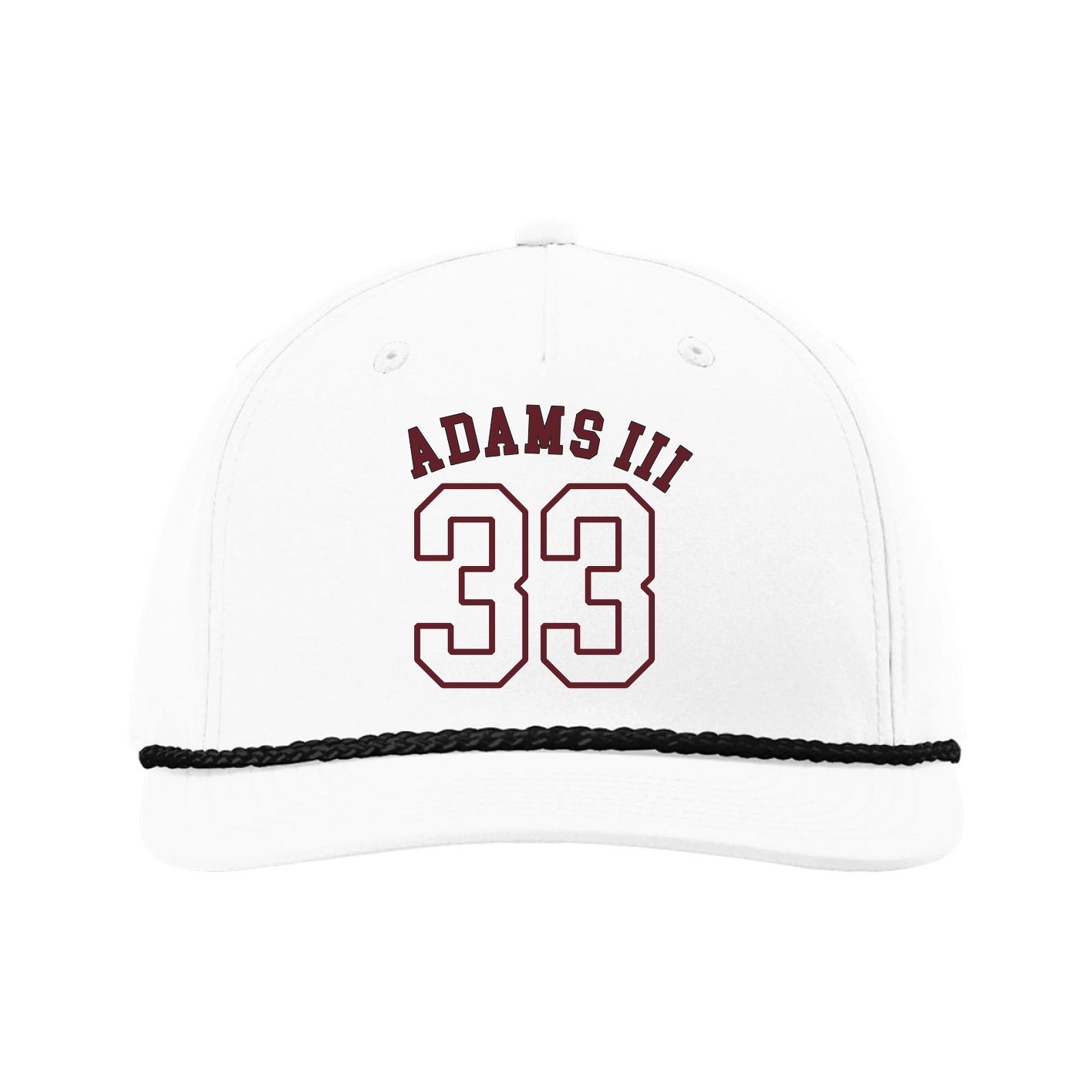 Five-Panel Classic Rope Cap — Shirsey Arch in White