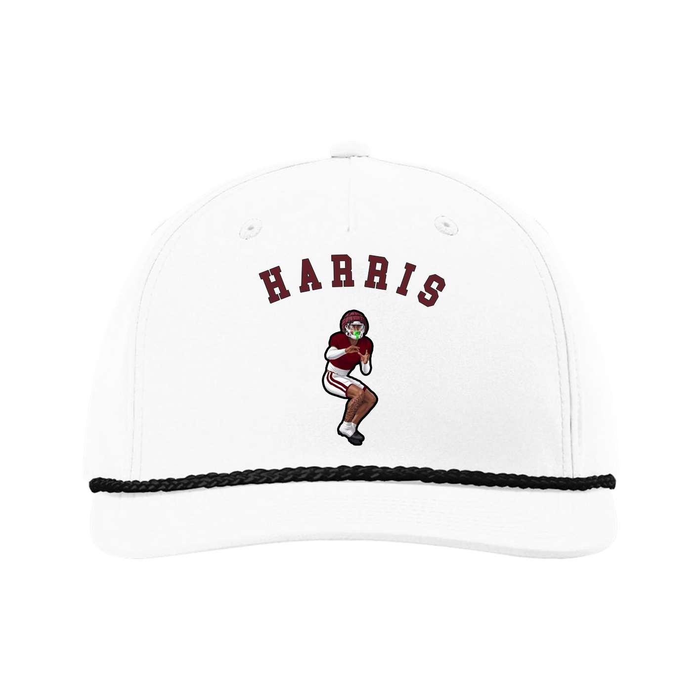 Five-Panel Classic Rope Cap — Shirsey Arch in White