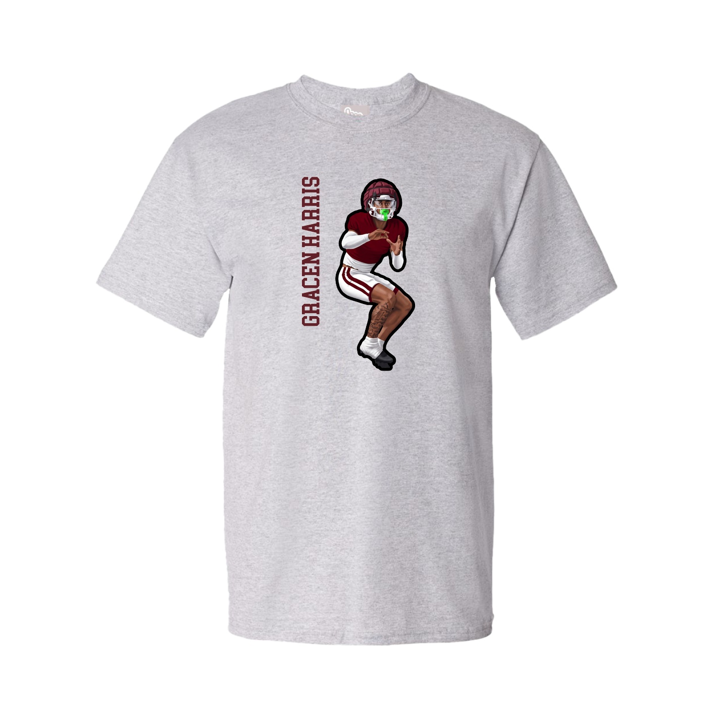 Tee — Name Vertical in Grey