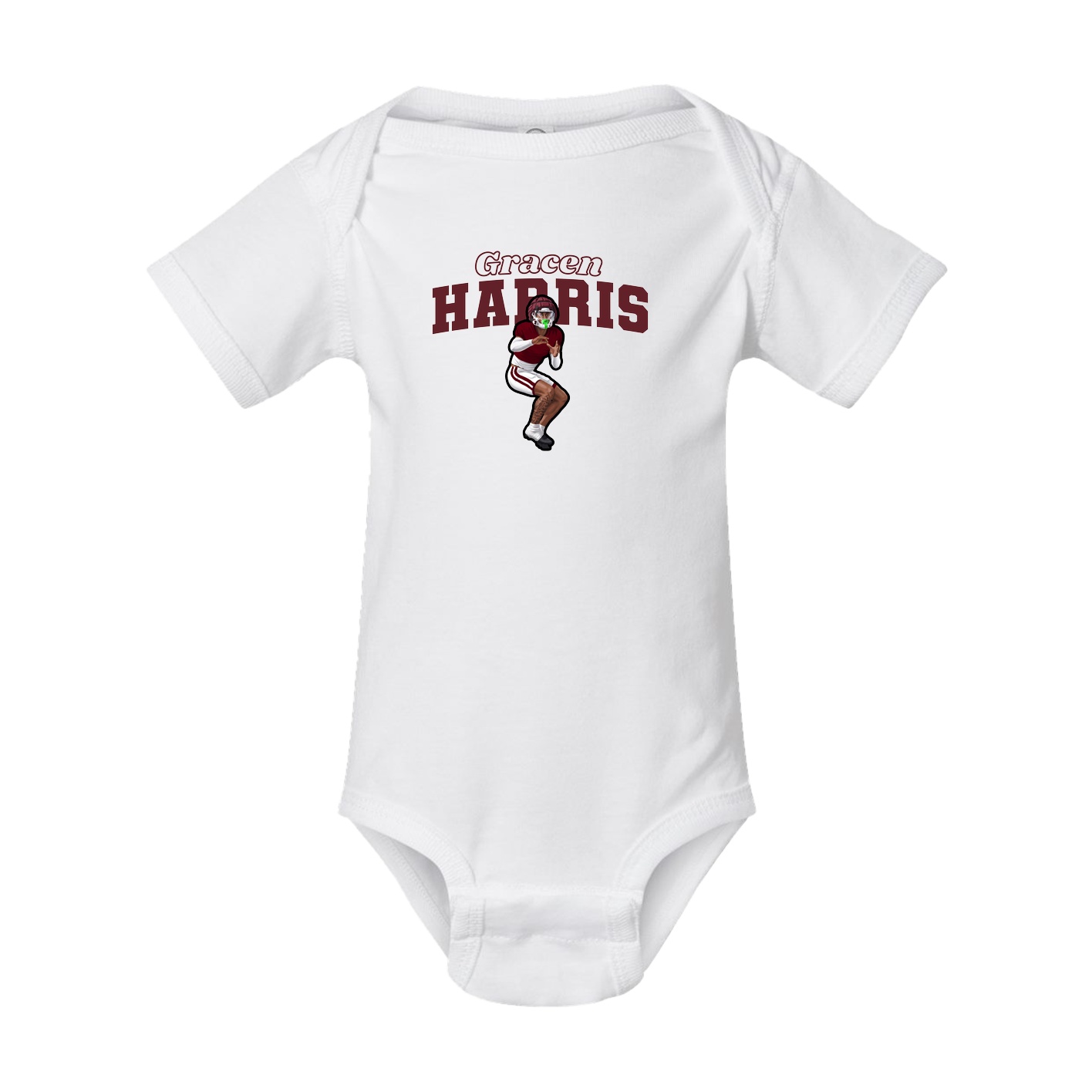 Baby Onesie — Name Arch in White