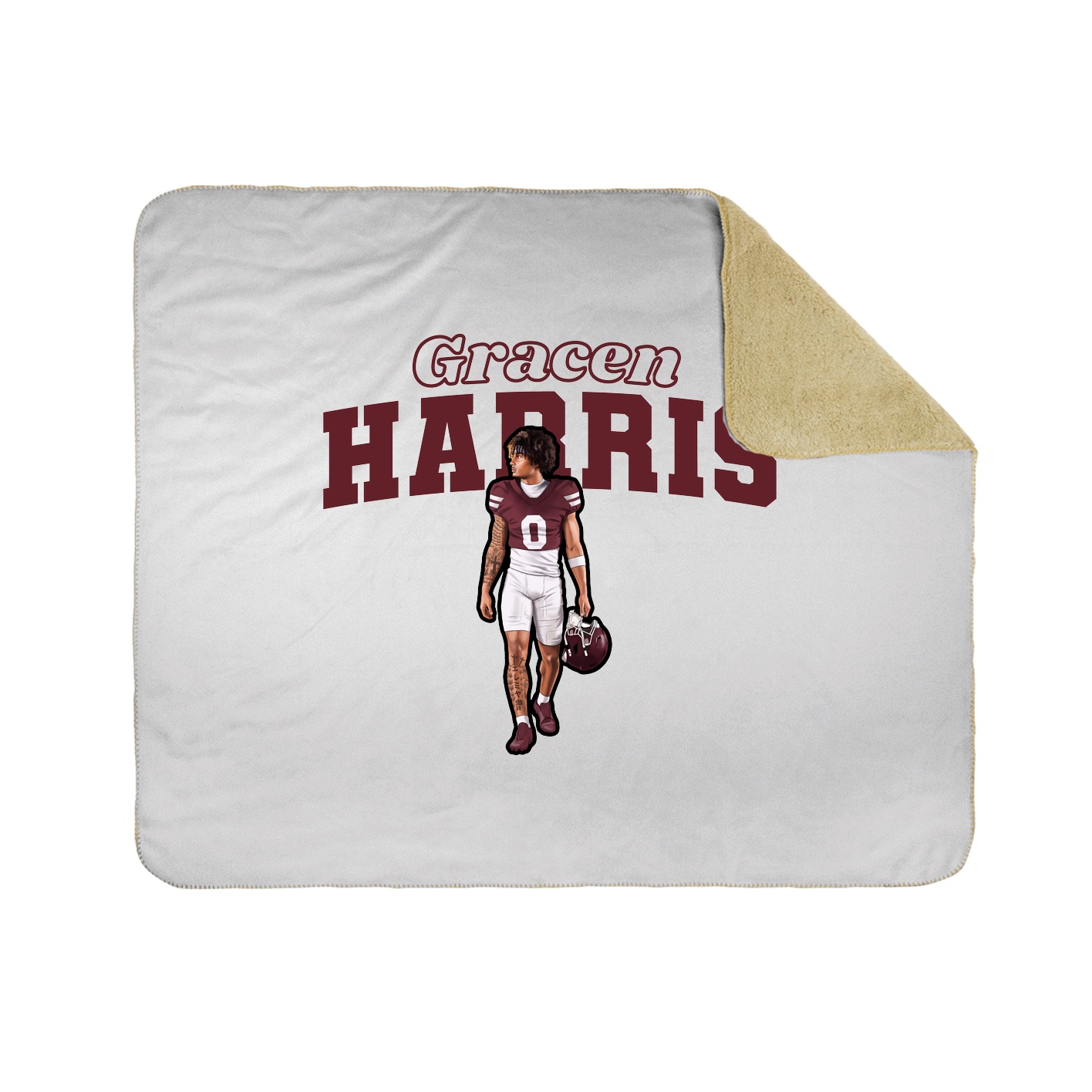 Throw Blanket — Name Arch in White