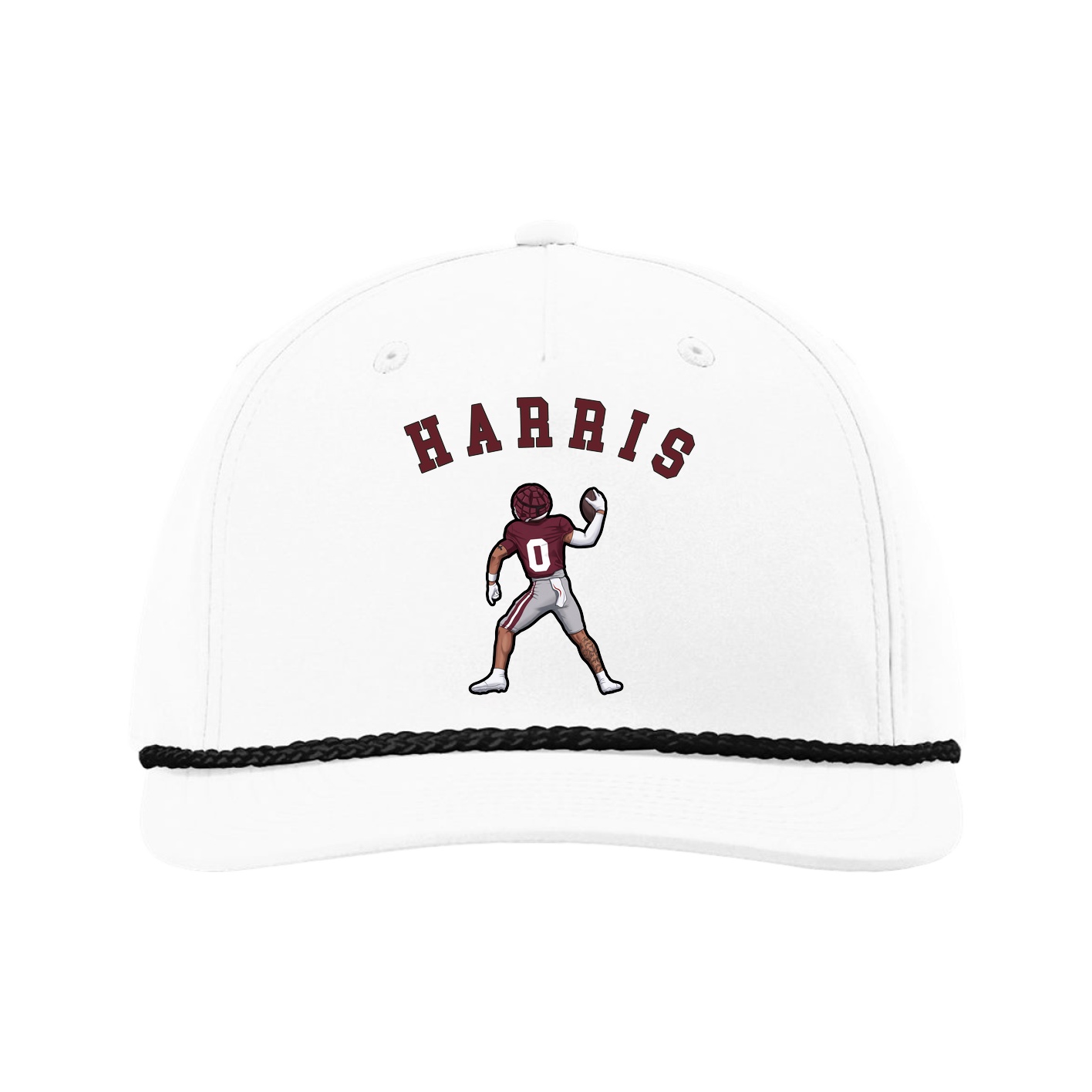 Five-Panel Classic Rope Cap — Shirsey Arch in White