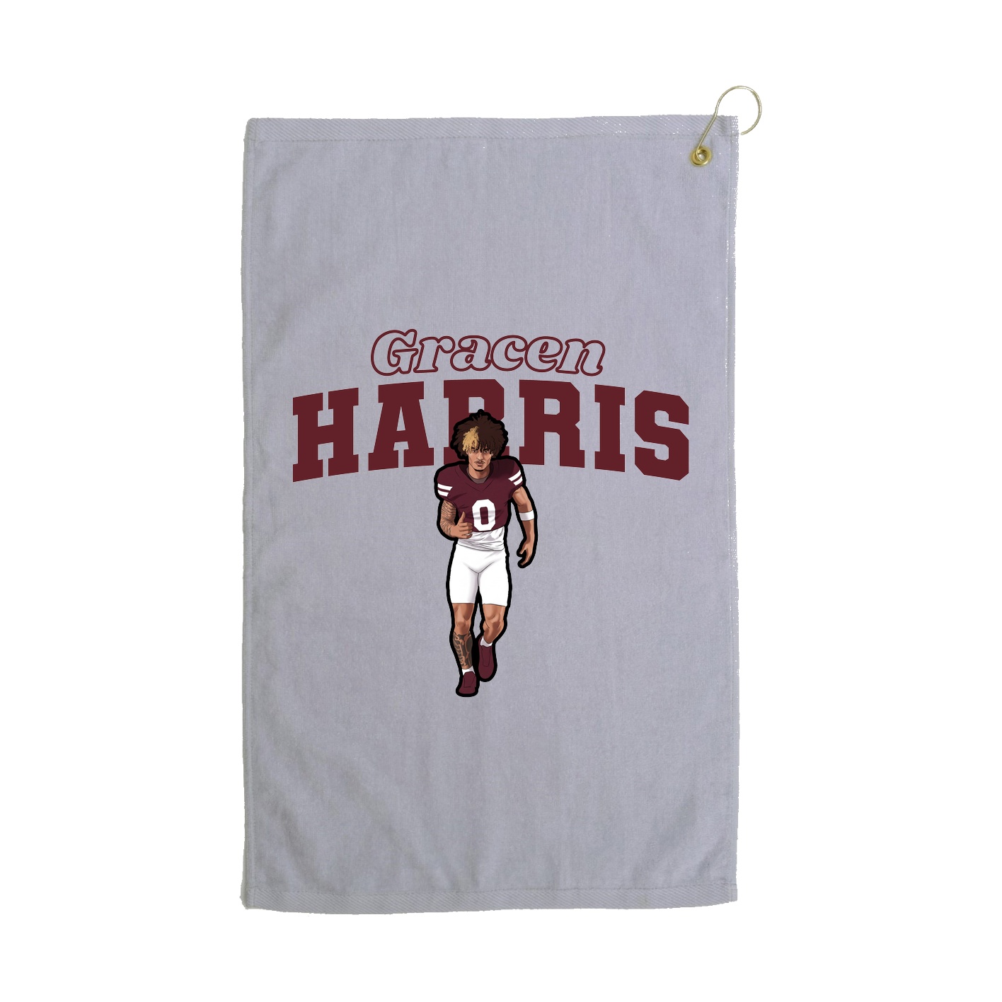 Golf Towel — Name Arch in Grey