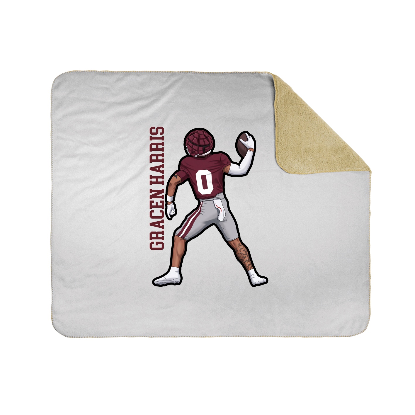 Throw Blanket — Name Vertical in White