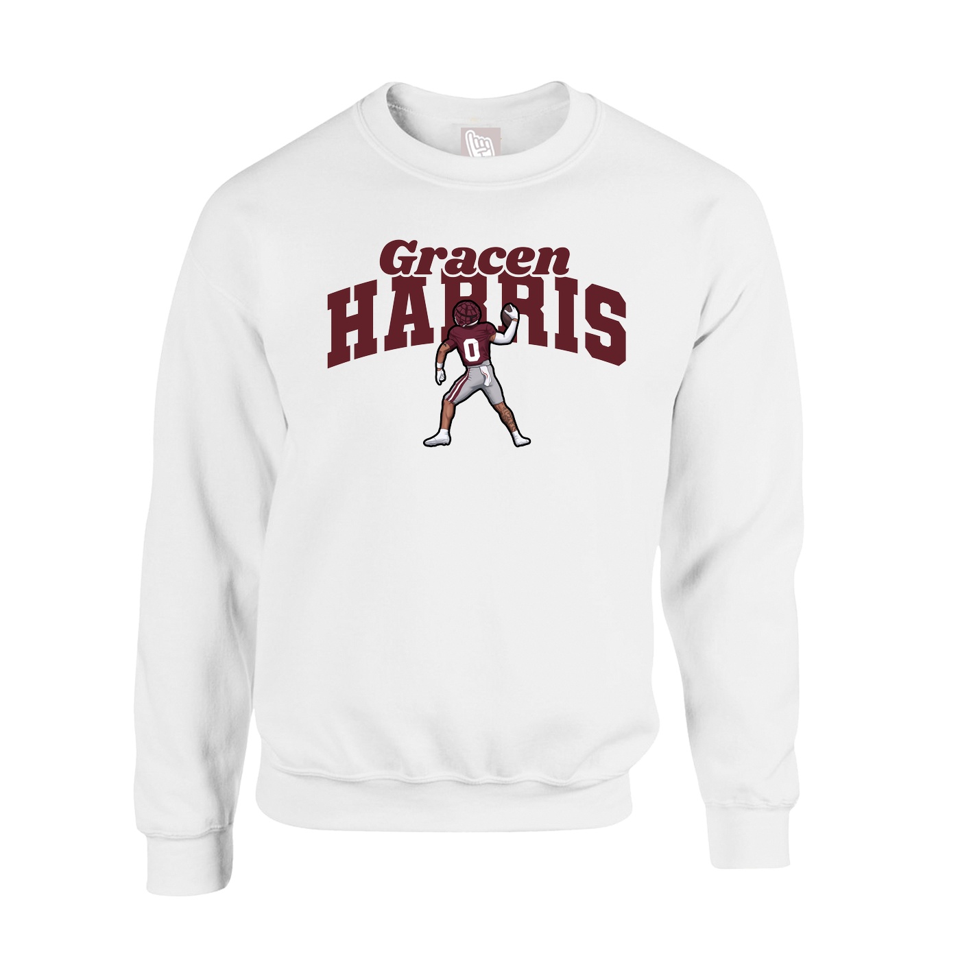 Fleece Crew — Signature Arch in White