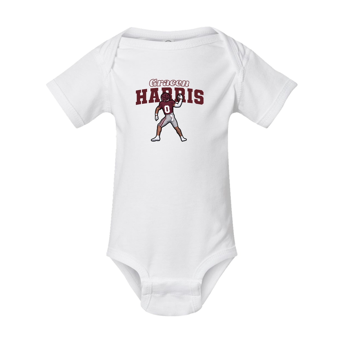 Baby Onesie — Name Arch in White