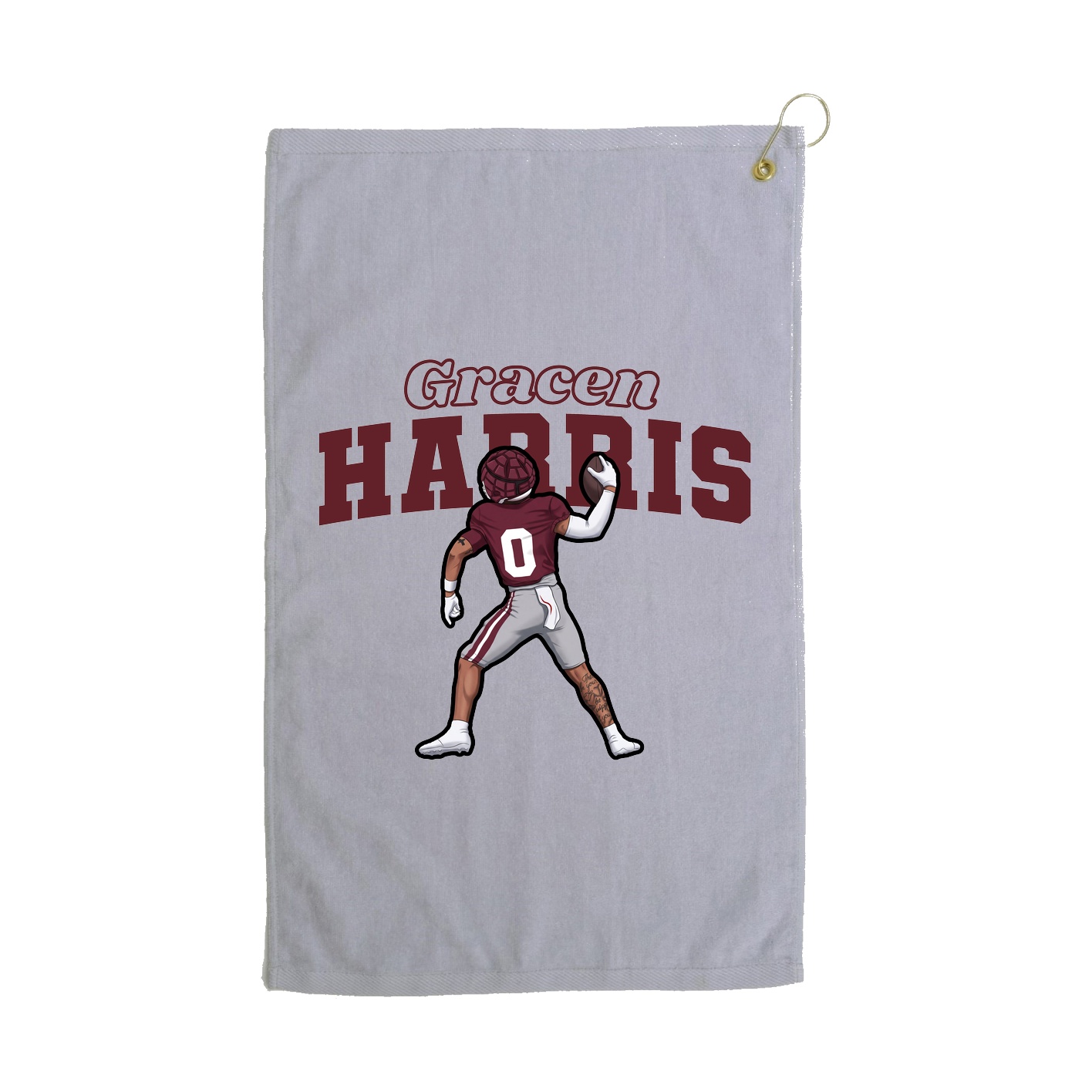 Golf Towel — Name Arch in Grey