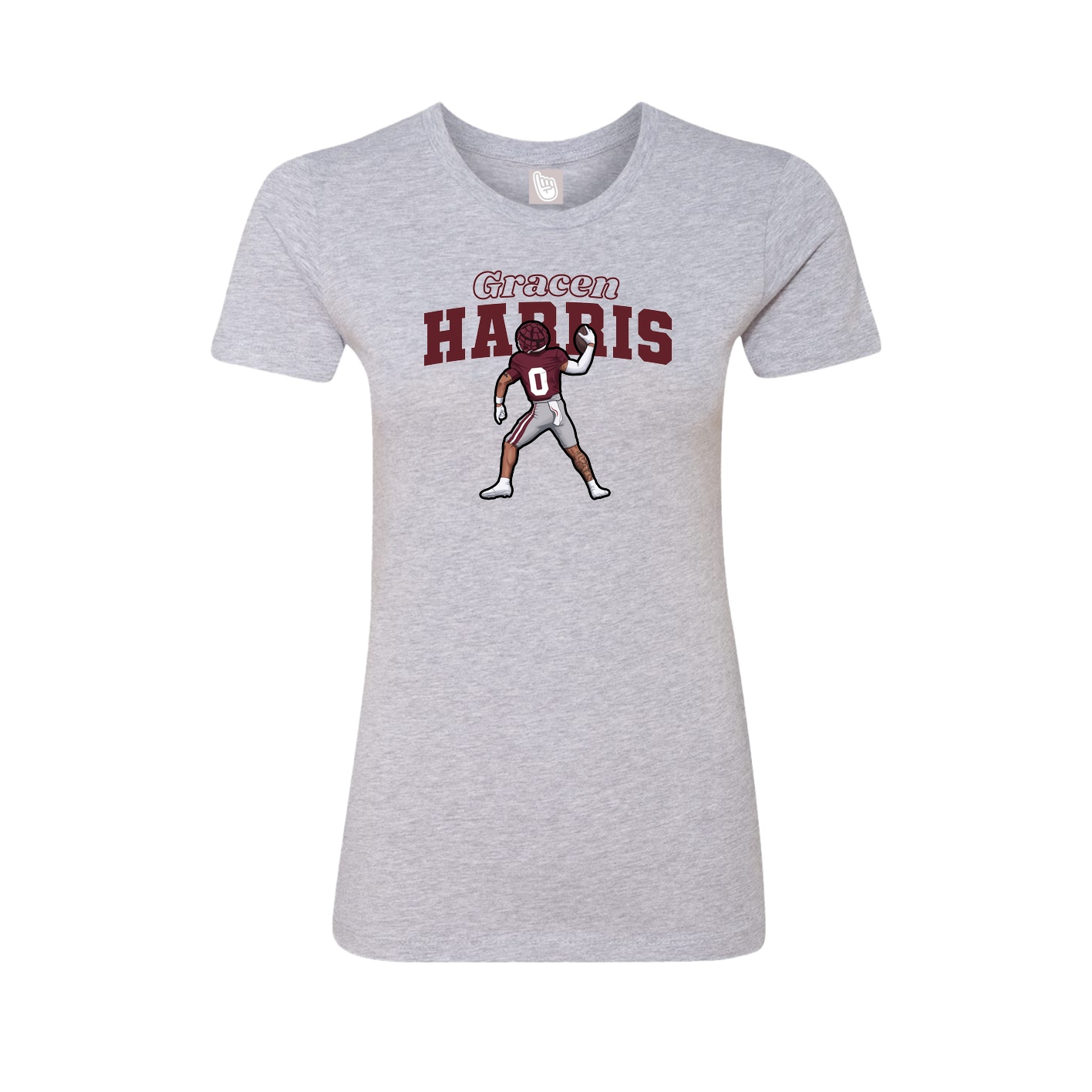 Fitted Women's Tee — Name Arch in Grey