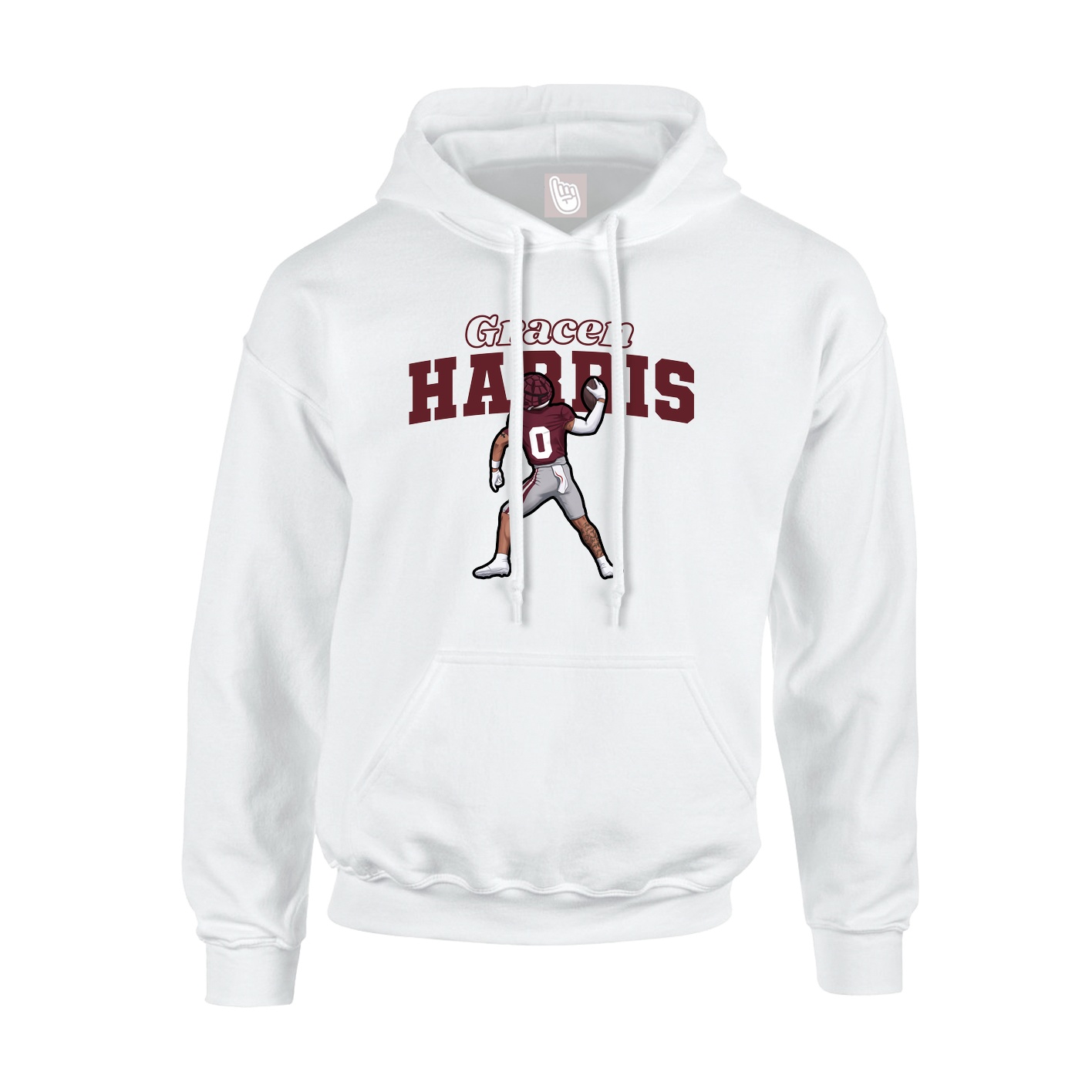 Hoodie — Name Arch in White