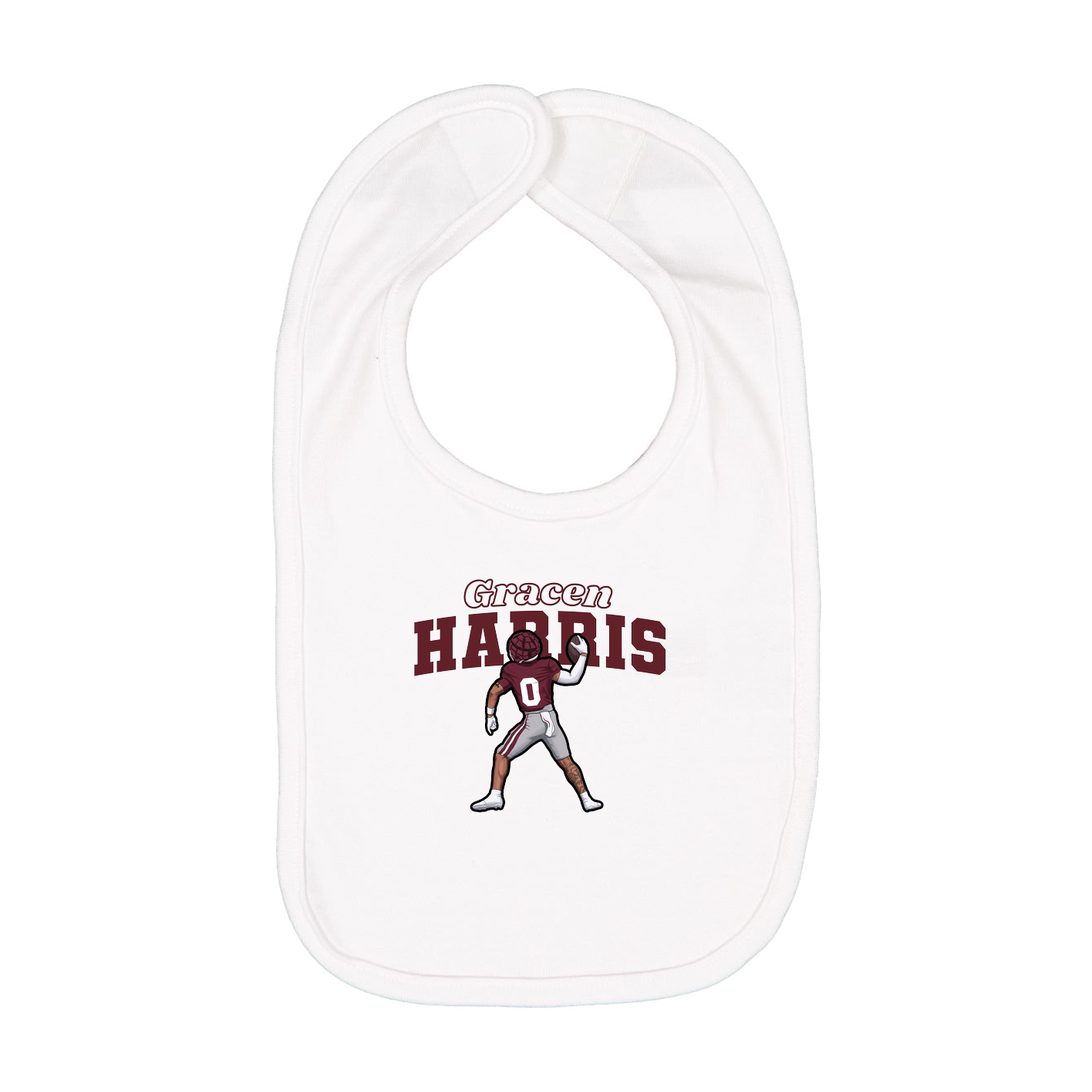 Infant Bib — Name Arch in White