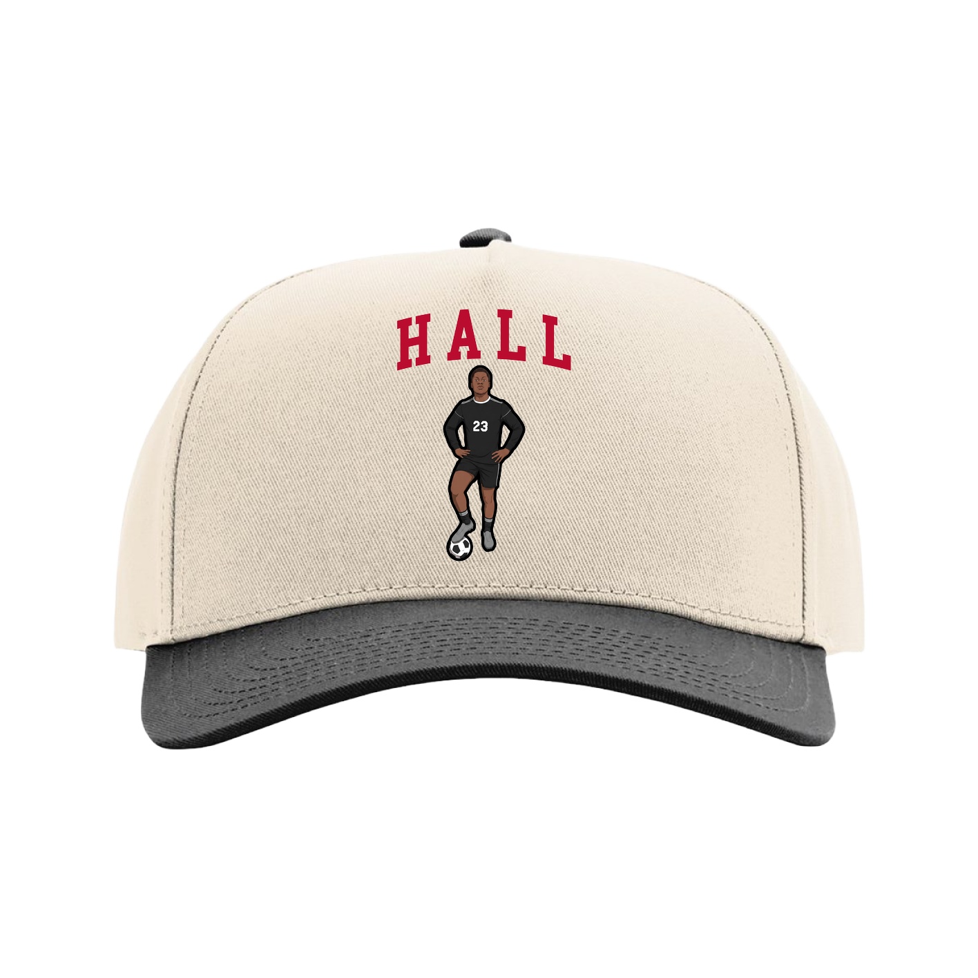 Full Fabric Five-Panel Champ Cap — Shirsey in Cream/Black