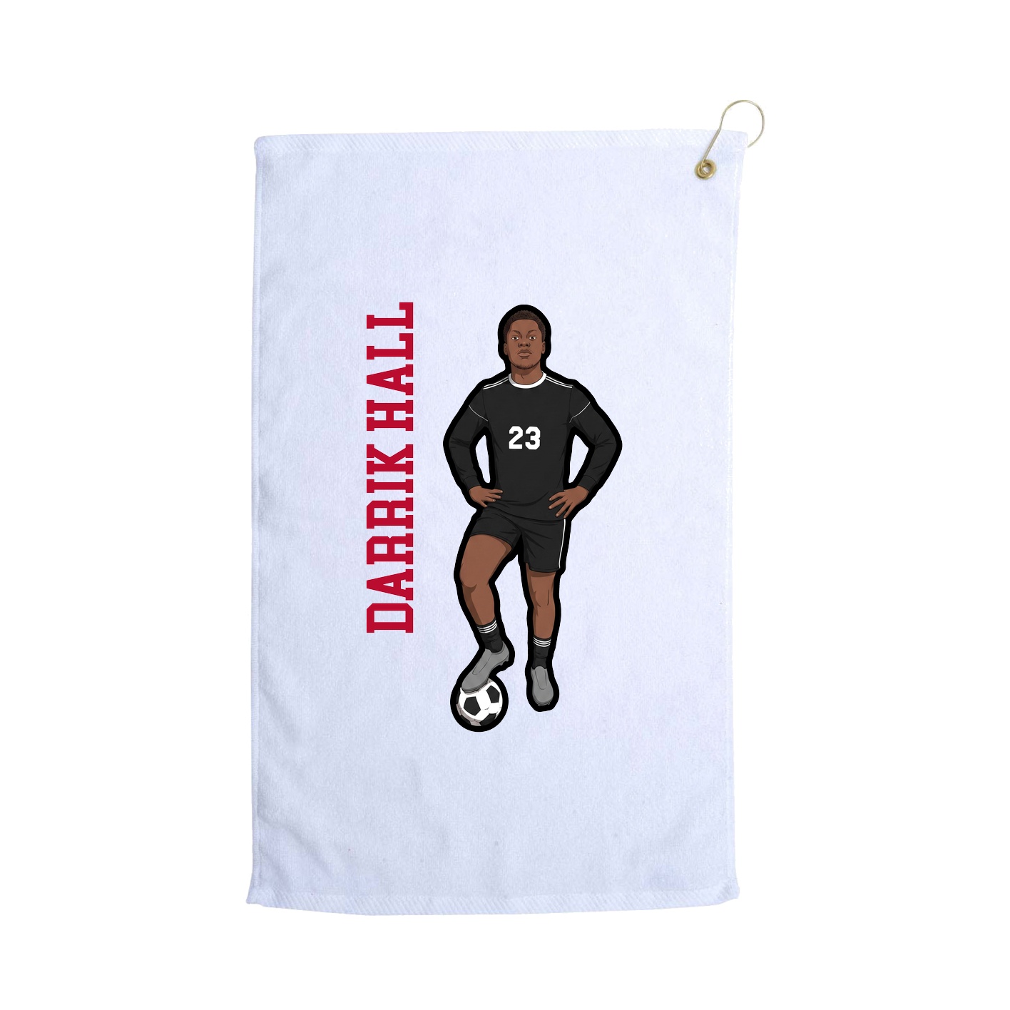 Golf Towel — Name Vertical in White