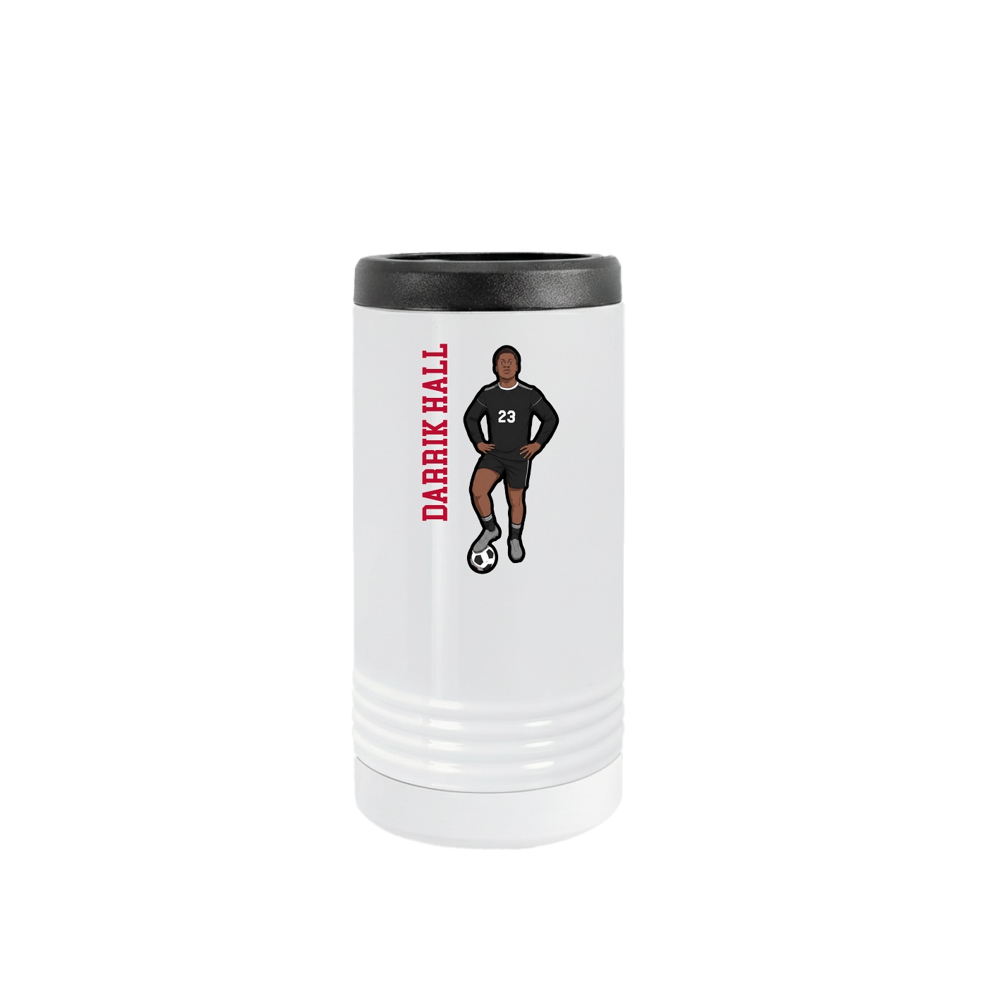 Slim Beverage Holder — Name Vertical in White