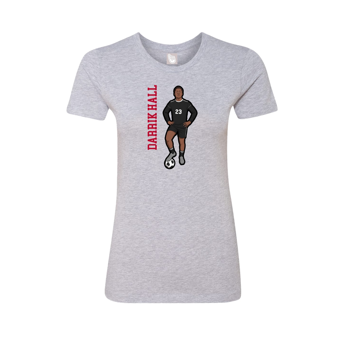 Womens Tee — Name Vertical in Grey