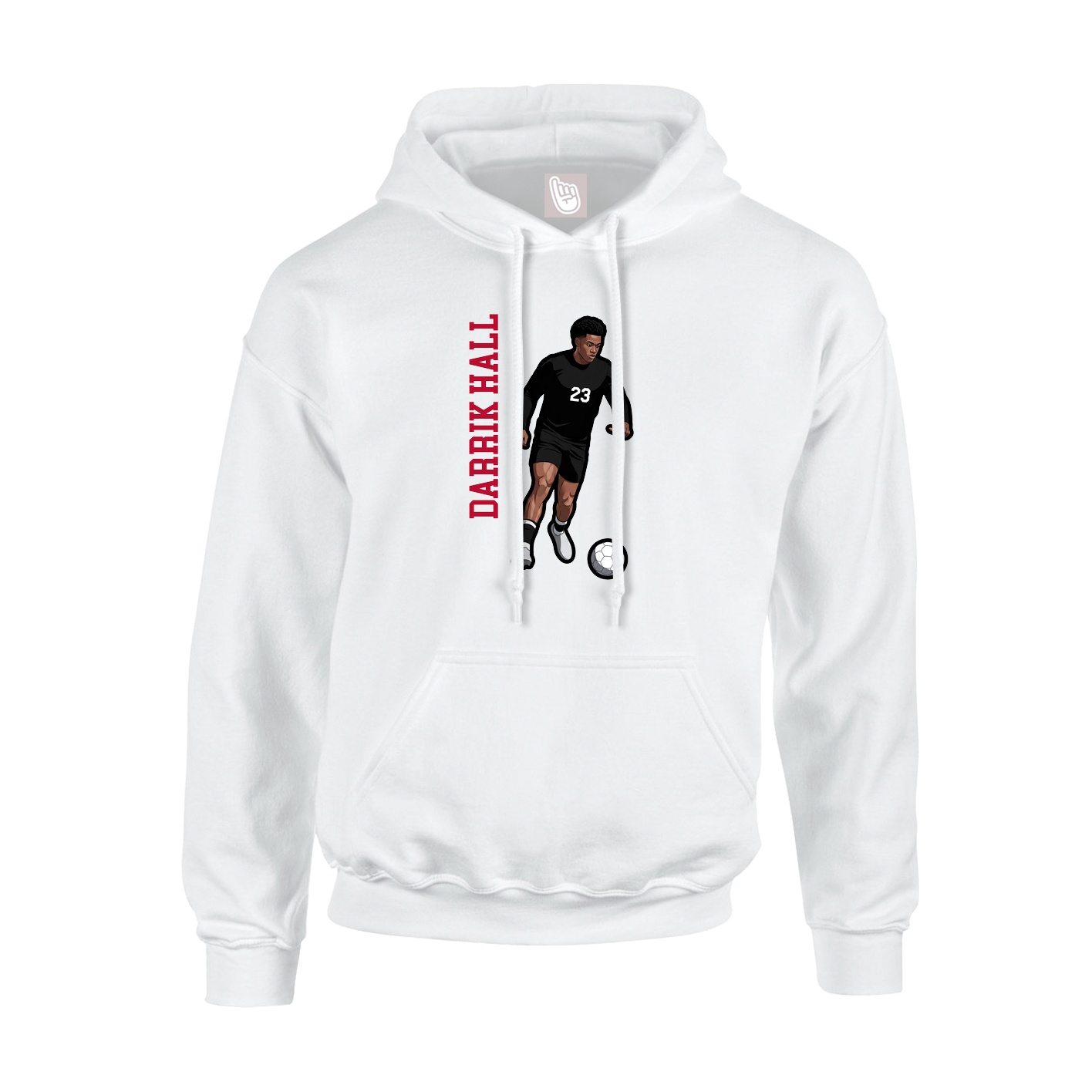 Youth Hoodie — Name Vertical in White