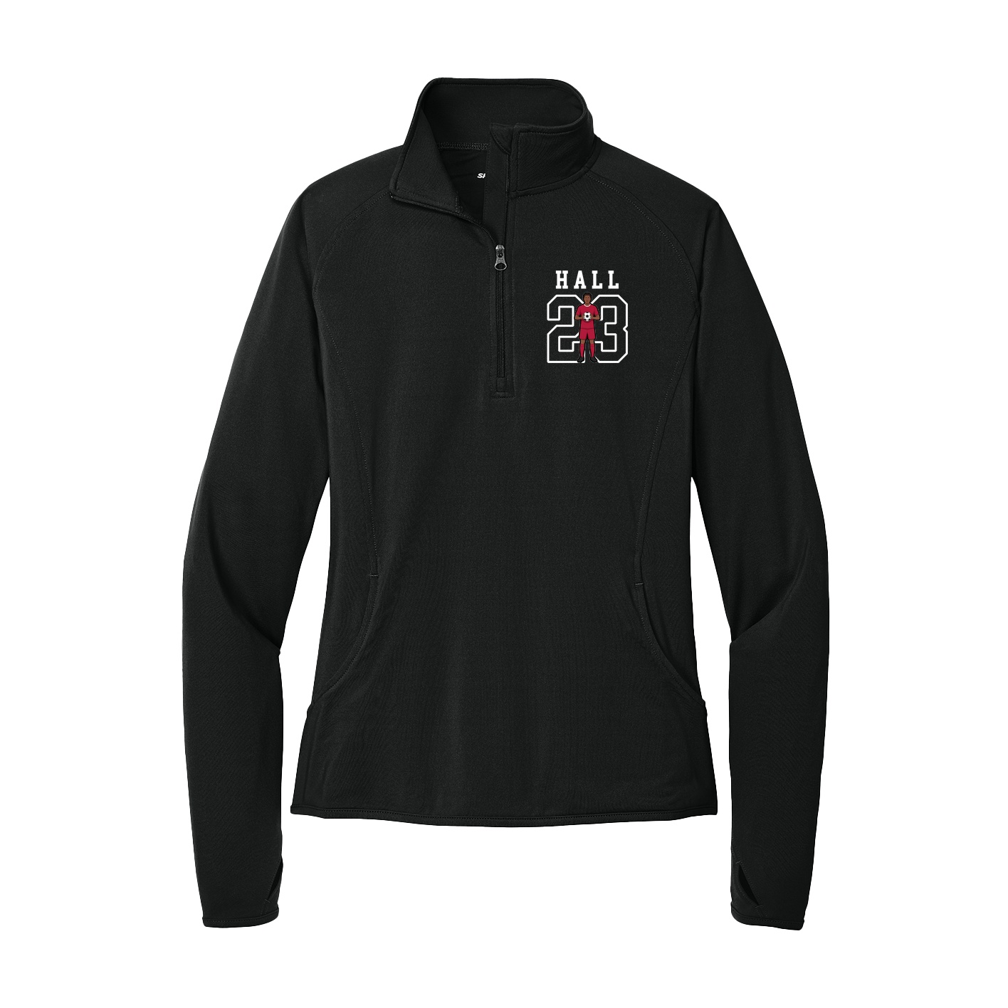 Women's Q-Zip Pullover — Shirsey in Black