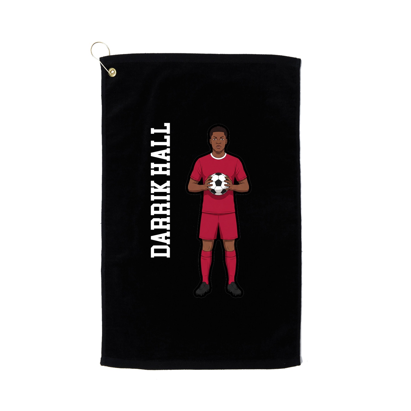 Golf Towel — Name Vertical in Black