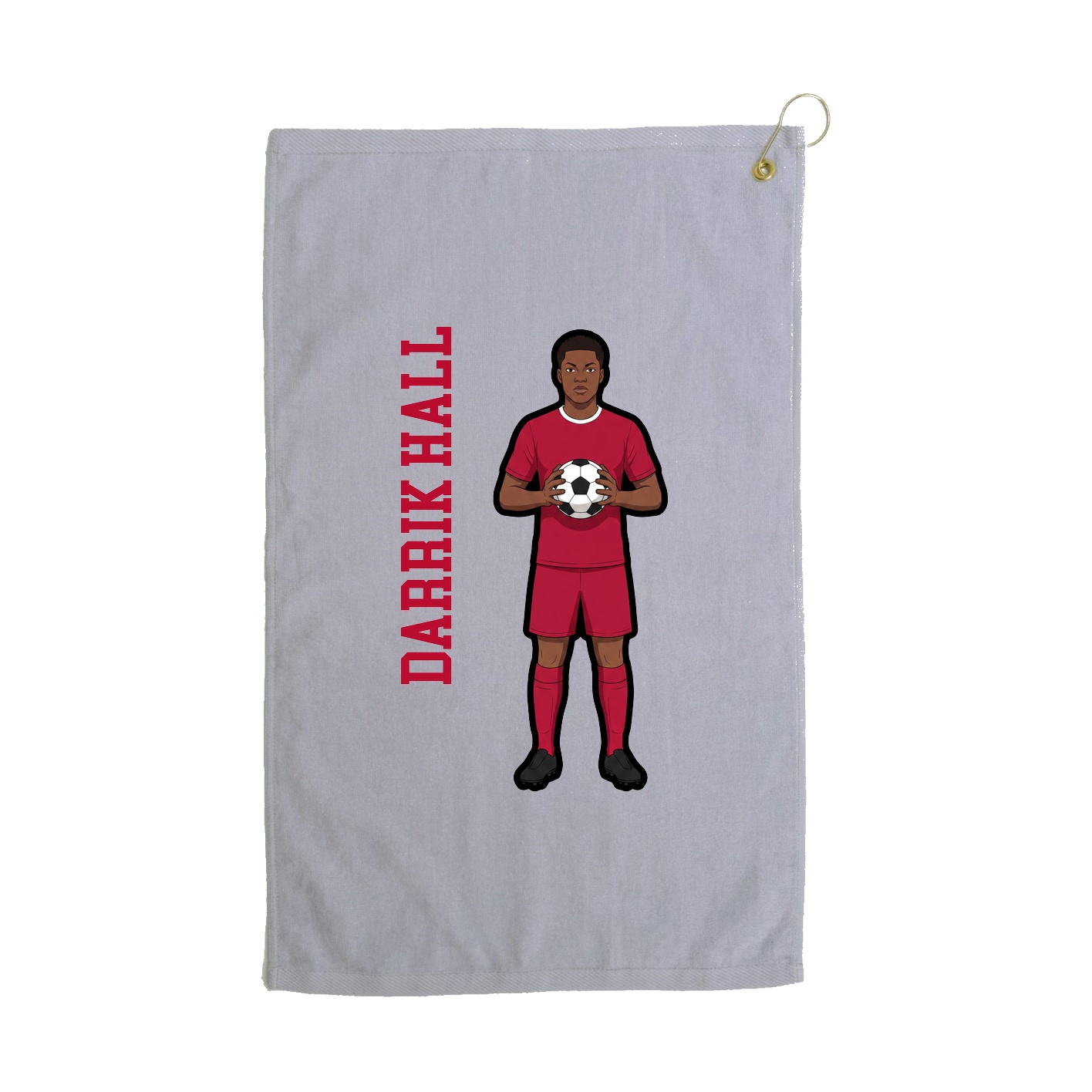Golf Towel — Name Vertical in Grey