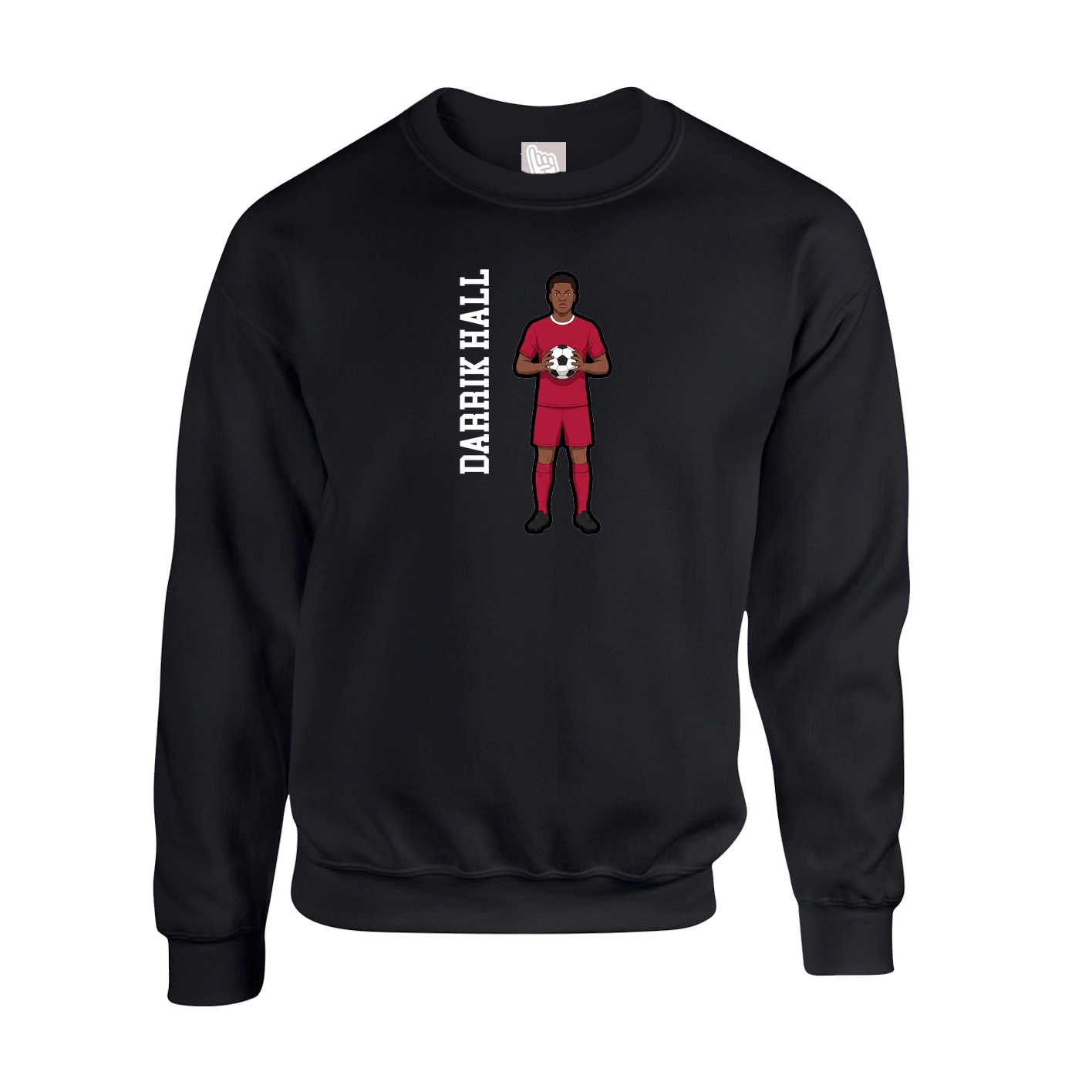 Fleece Crew — Name Vertical in Black