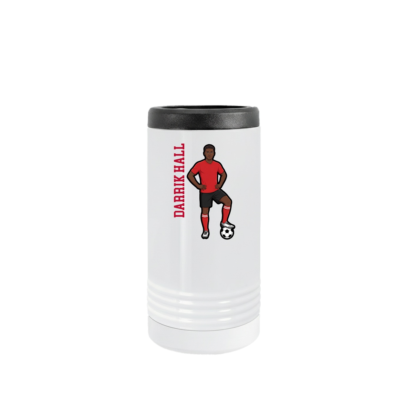 Slim Beverage Holder — Name Vertical in White