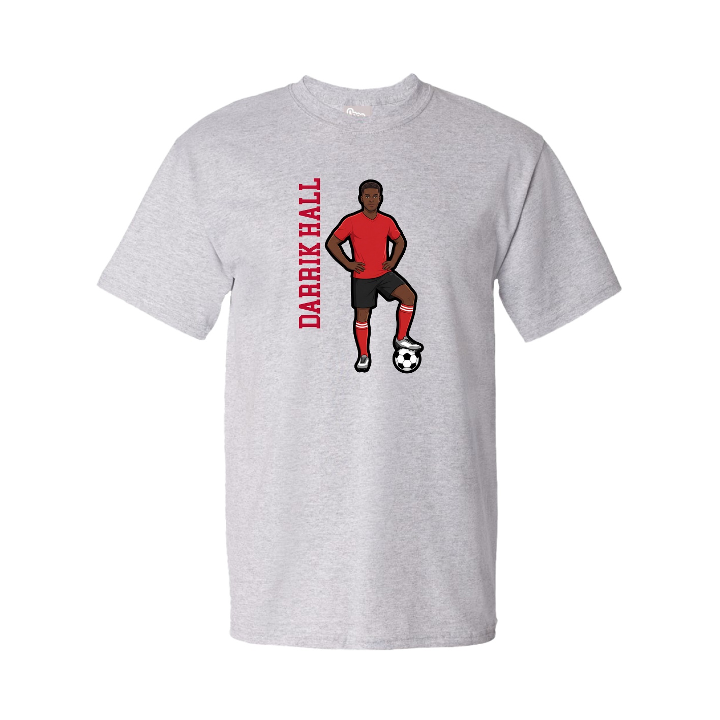 Youth Tee — Name Vertical in Grey