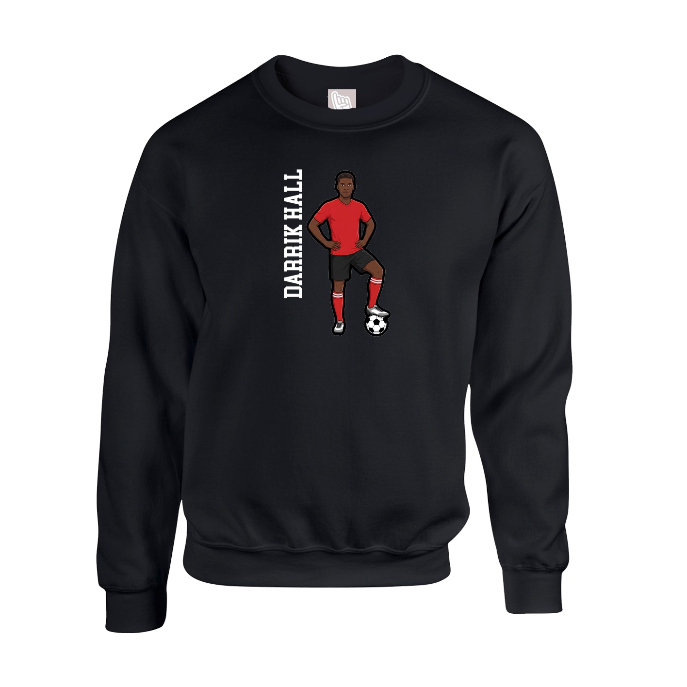 Fleece Crew — Name Vertical in Black