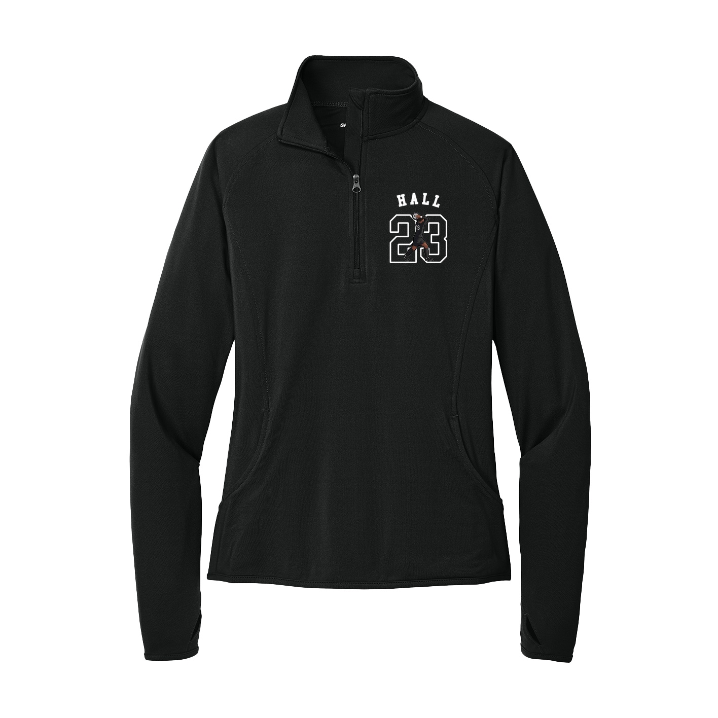 Women's Q-Zip Pullover — Shirsey Arch in Black