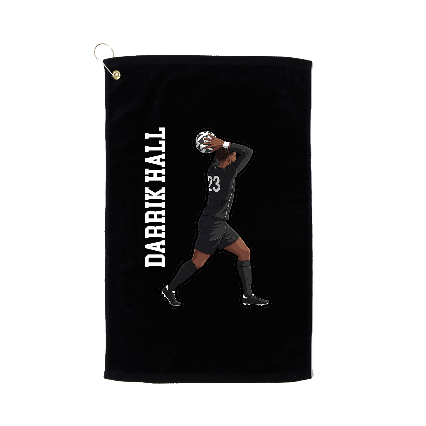 Golf Towel — Name Vertical in Black