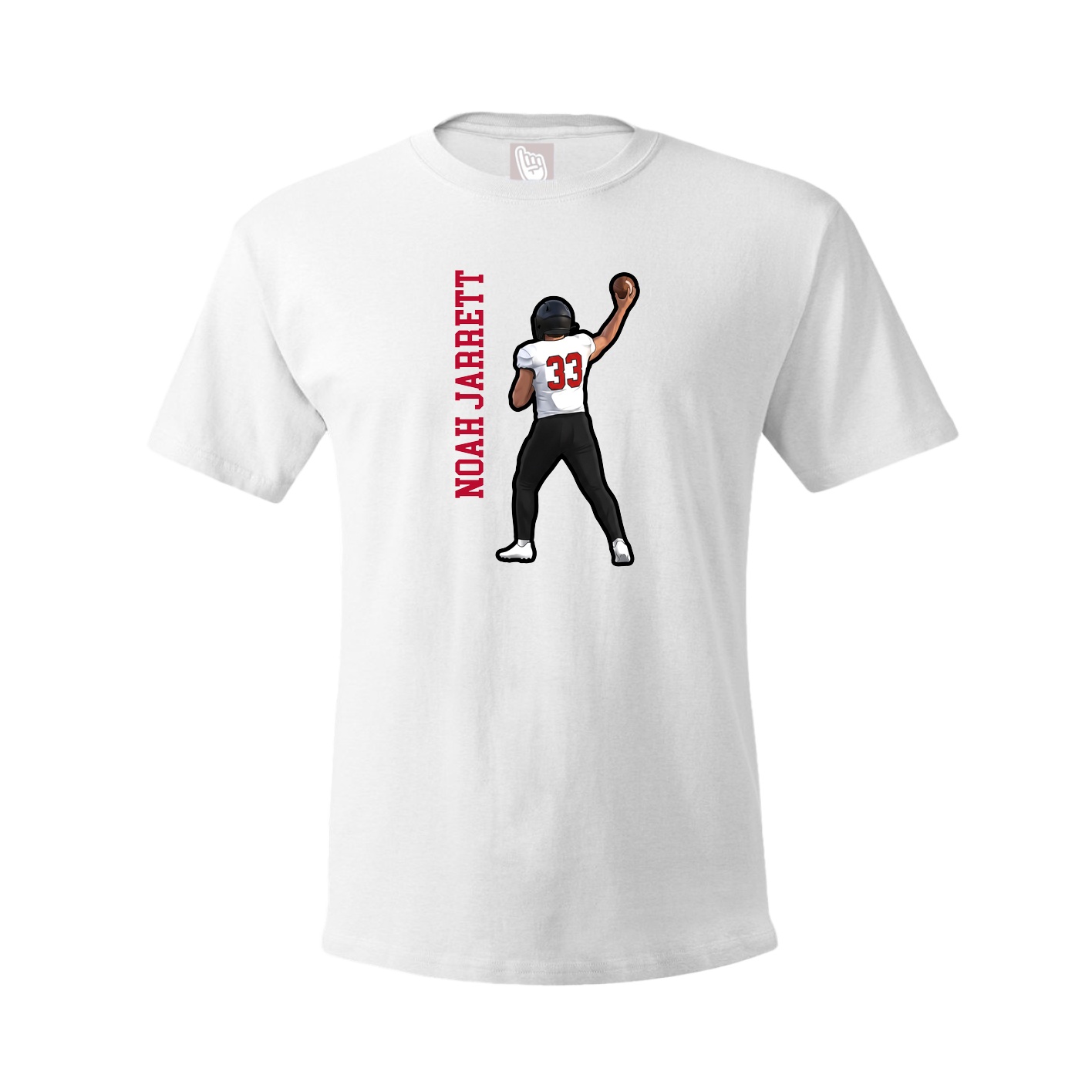 Tee — Name Vertical in White
