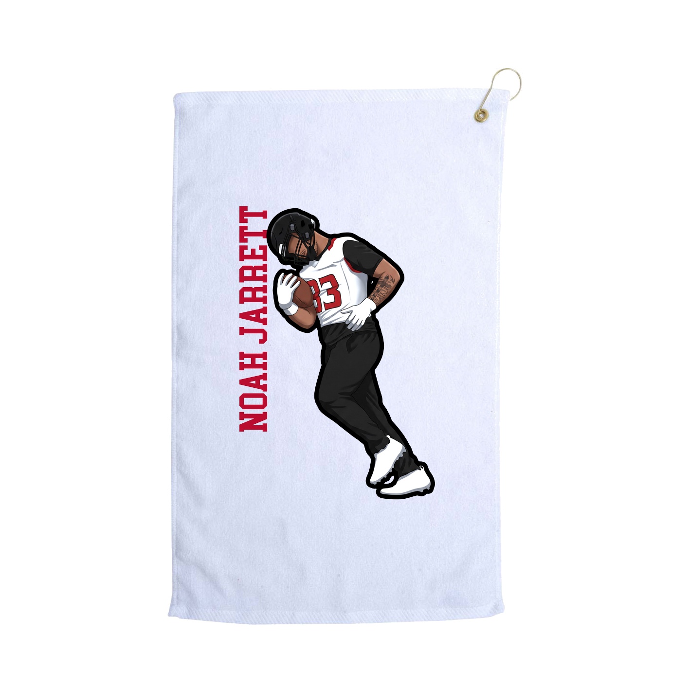 Golf Towel — Name Vertical in White