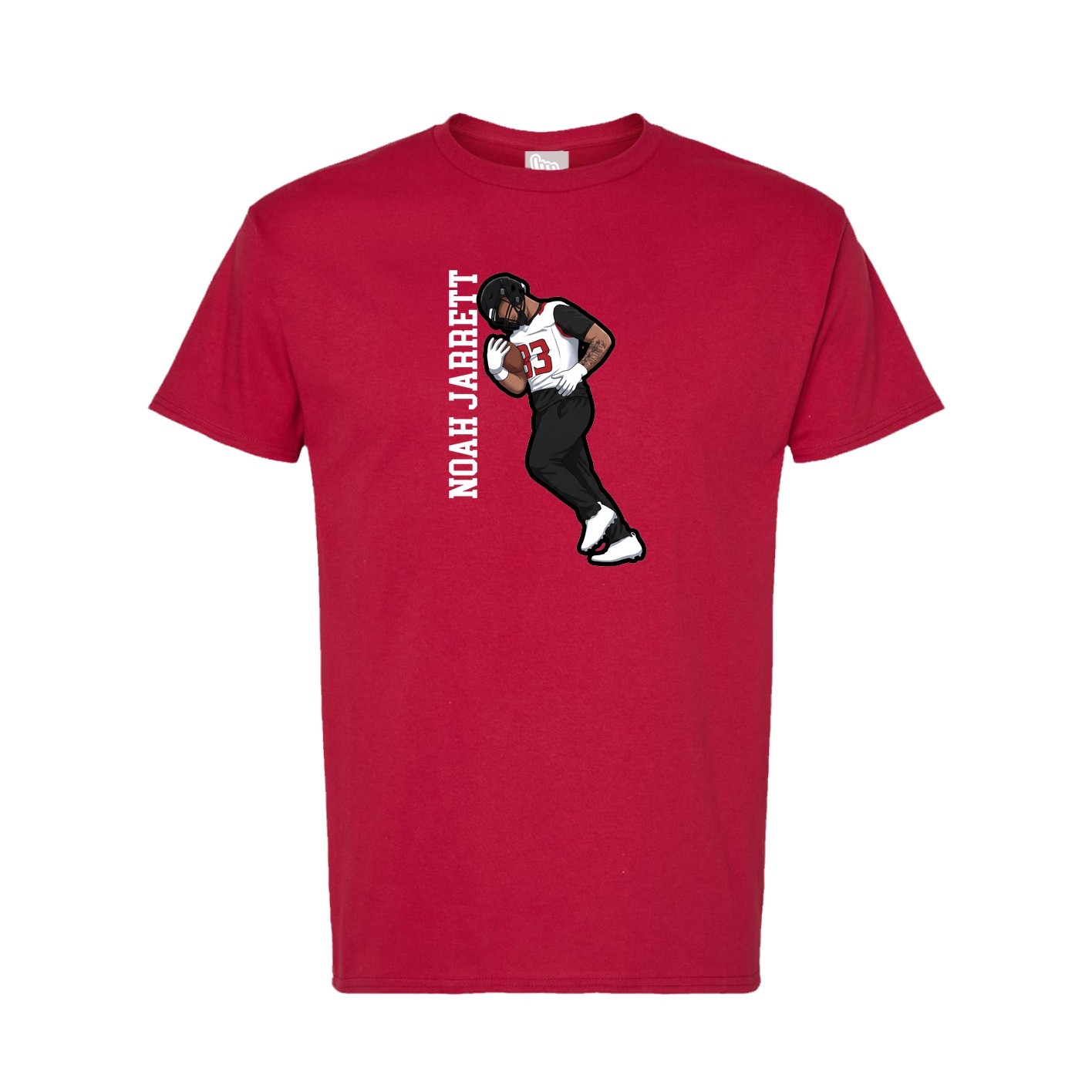 Tee — Name Vertical in Crimson