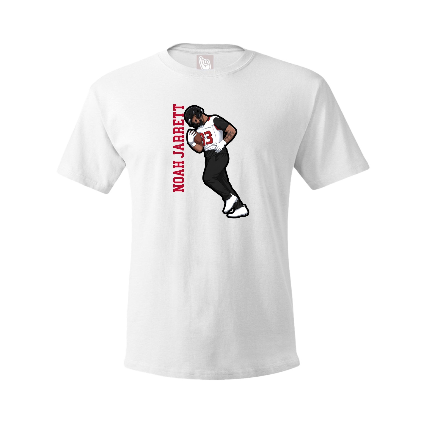 Youth Tee — Name Vertical in White