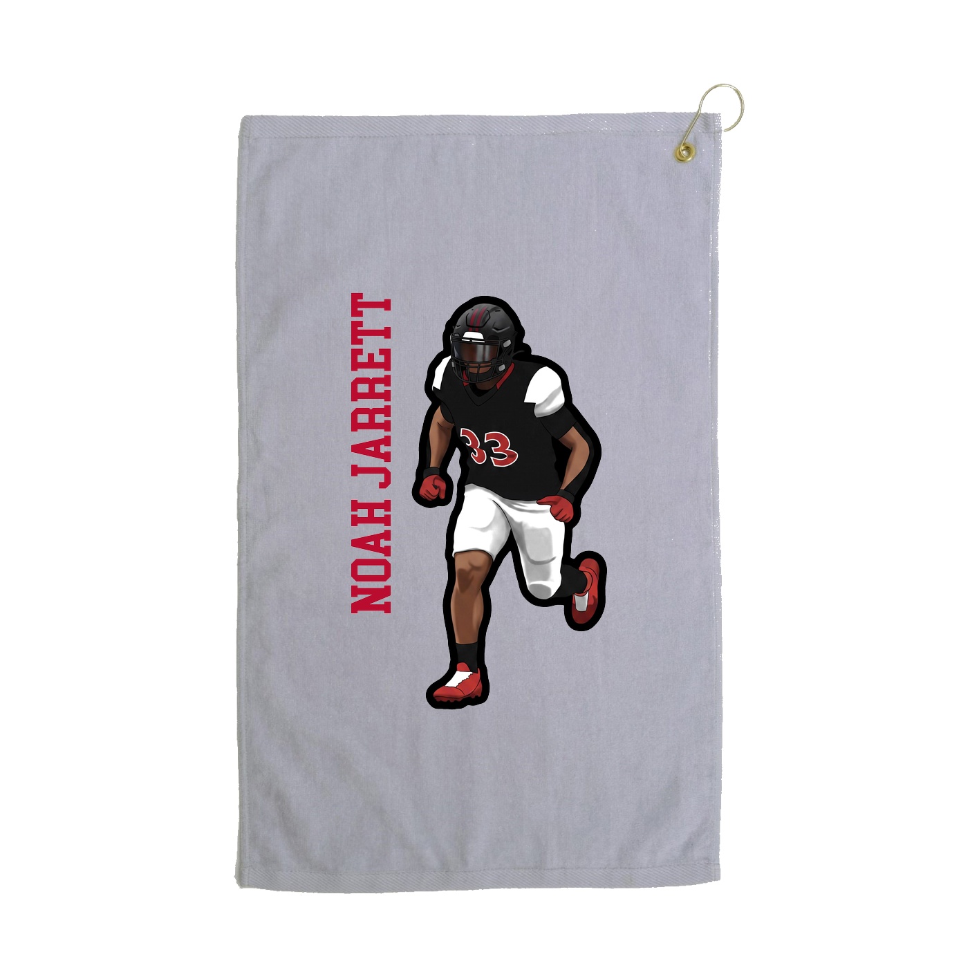 Golf Towel — Name Vertical in Grey